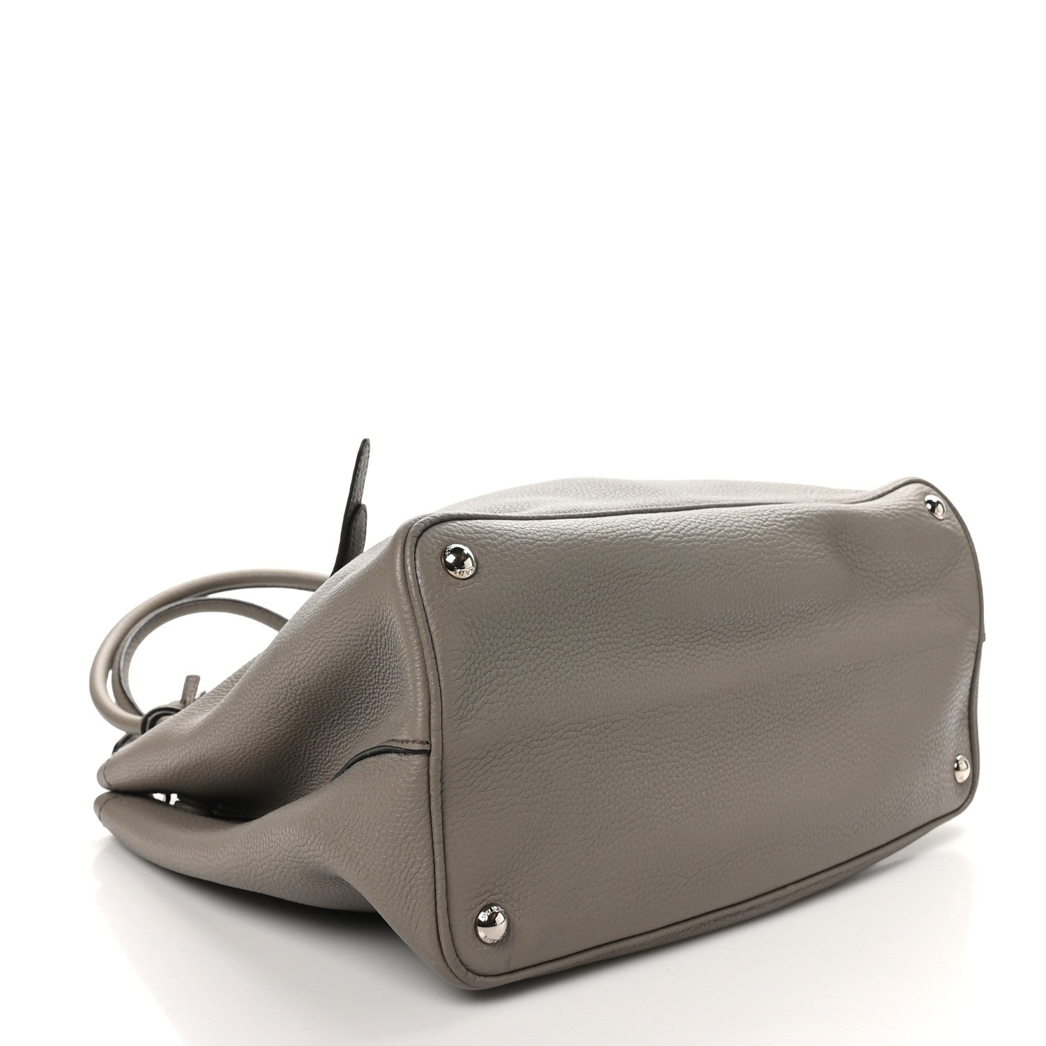 Vitello Daino Medium Double Handle Tote Argilla Black