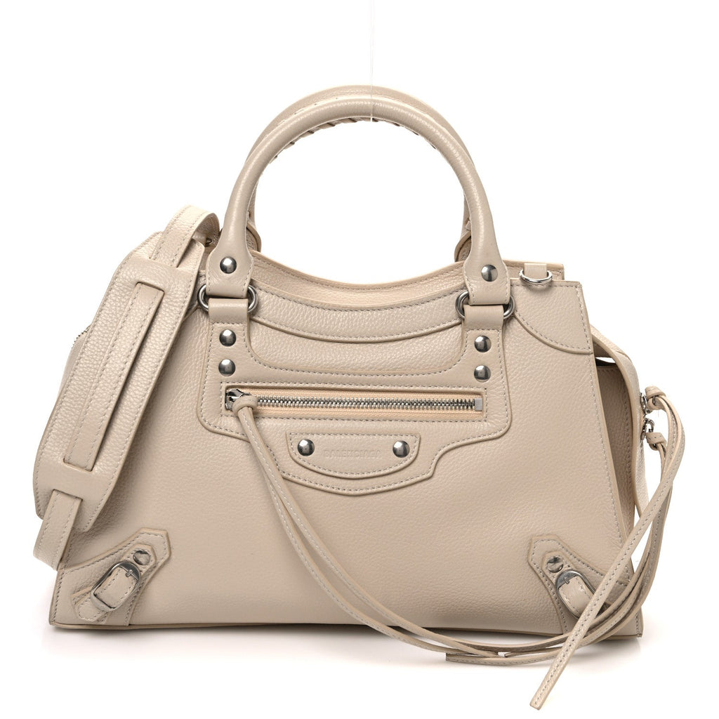 Grained Calfskin Neo Classic Silver Hardware S City Cream