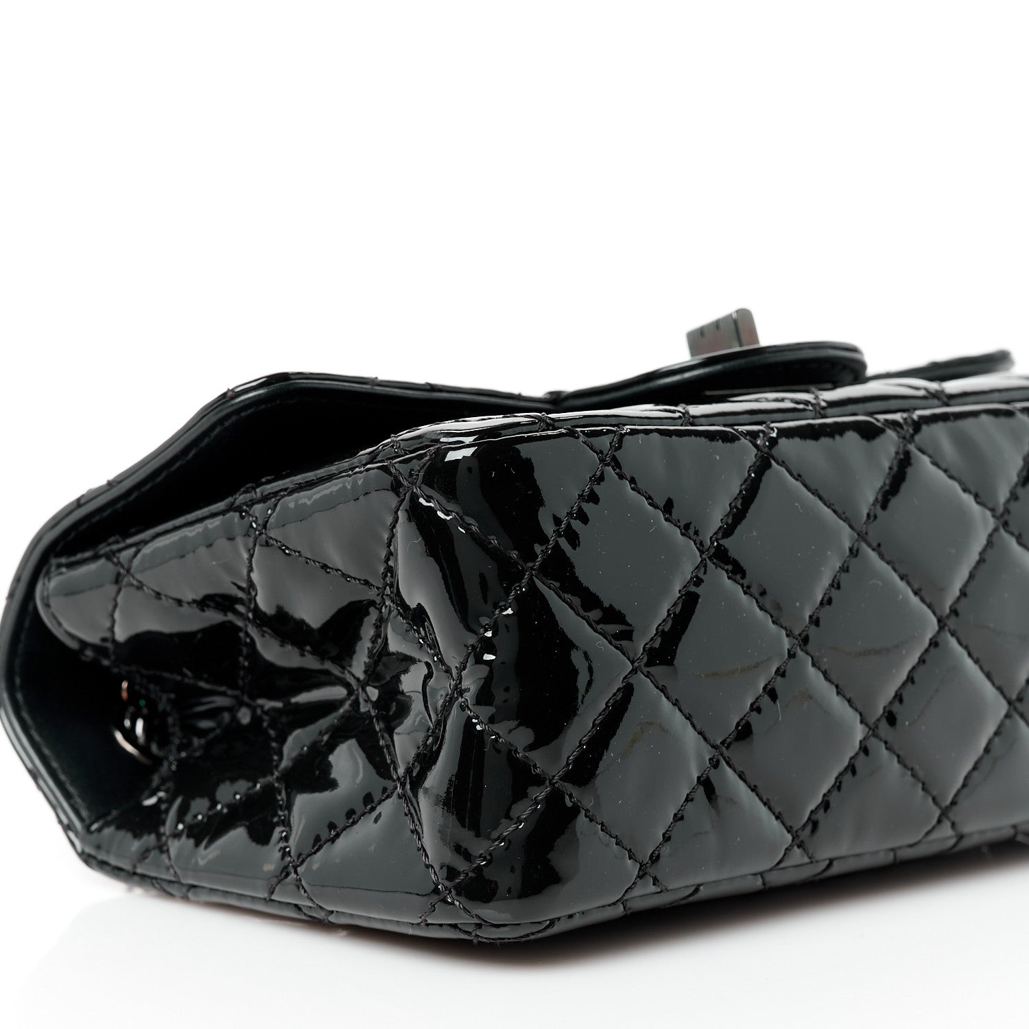 Patent Calfskin Quilted 2.55 Reissue Mini Flap So Black