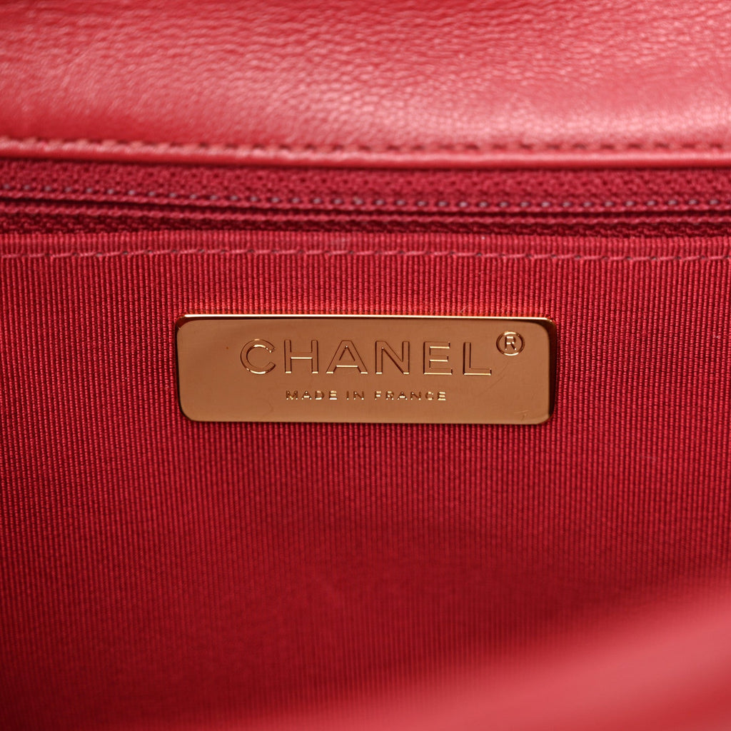 Lambskin Quilted Large Chanel 19 Flap Red
