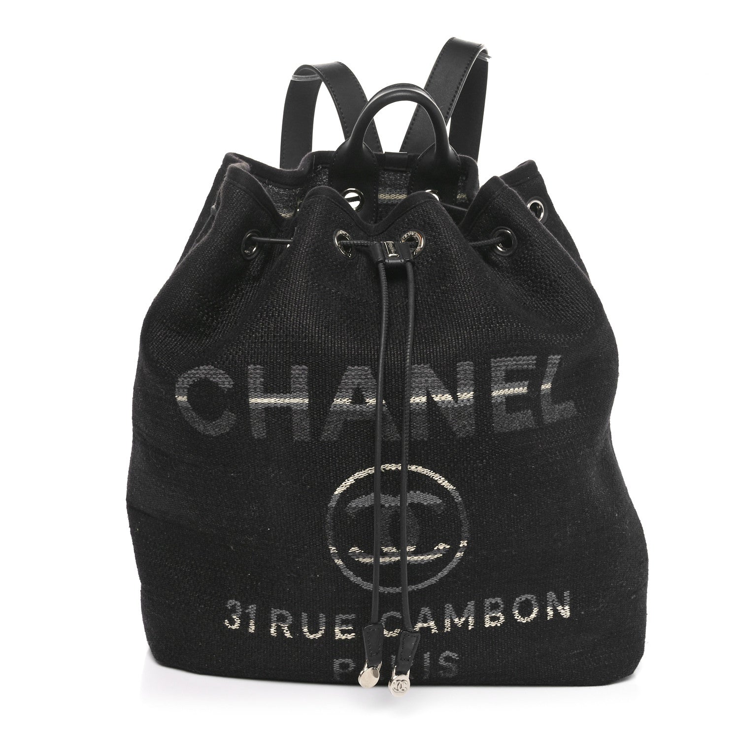 Striped Canvas Deauville Drawstring Bag