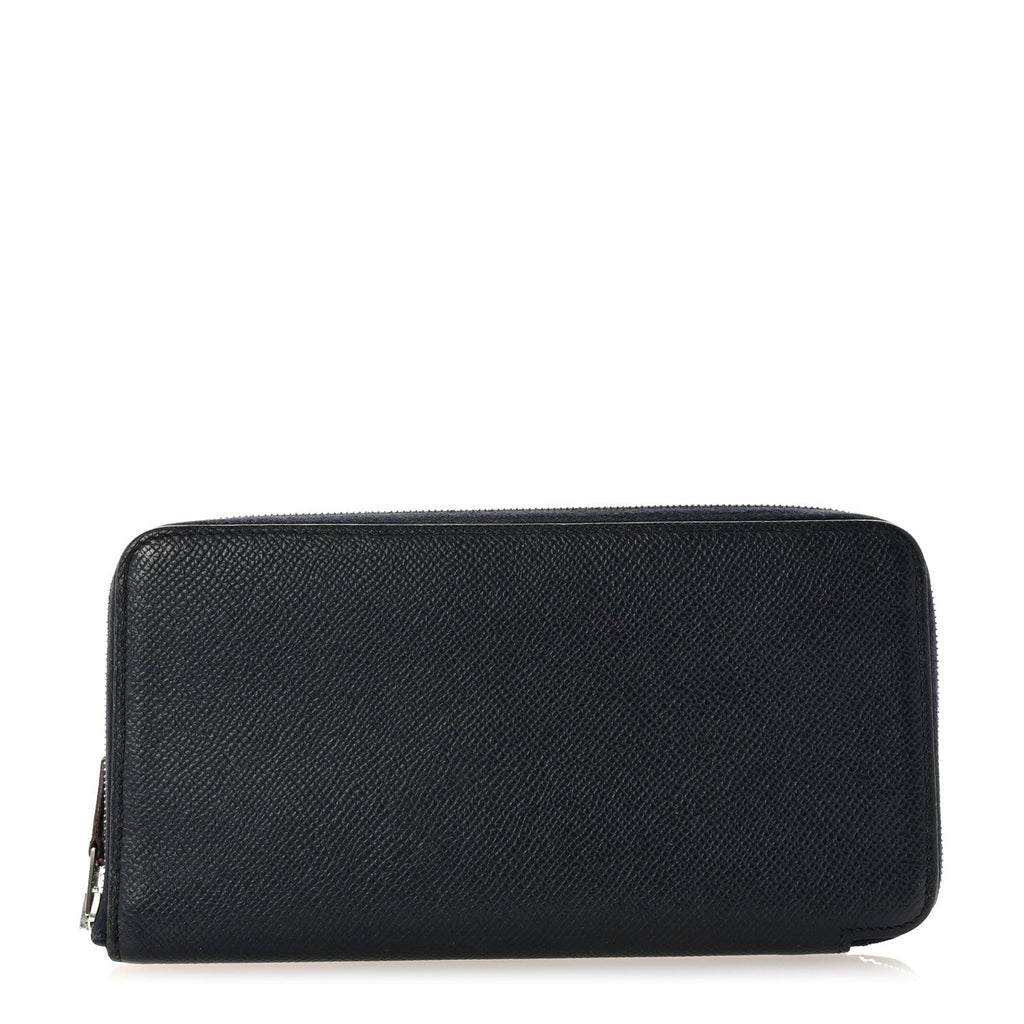 Epsom Silk'In Wallet Bleu Indigo Rouge De Coeur