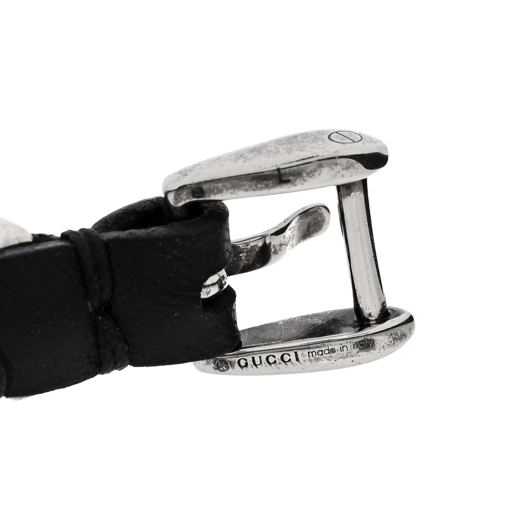 Calfskin Feline Heads Bracelet L Black