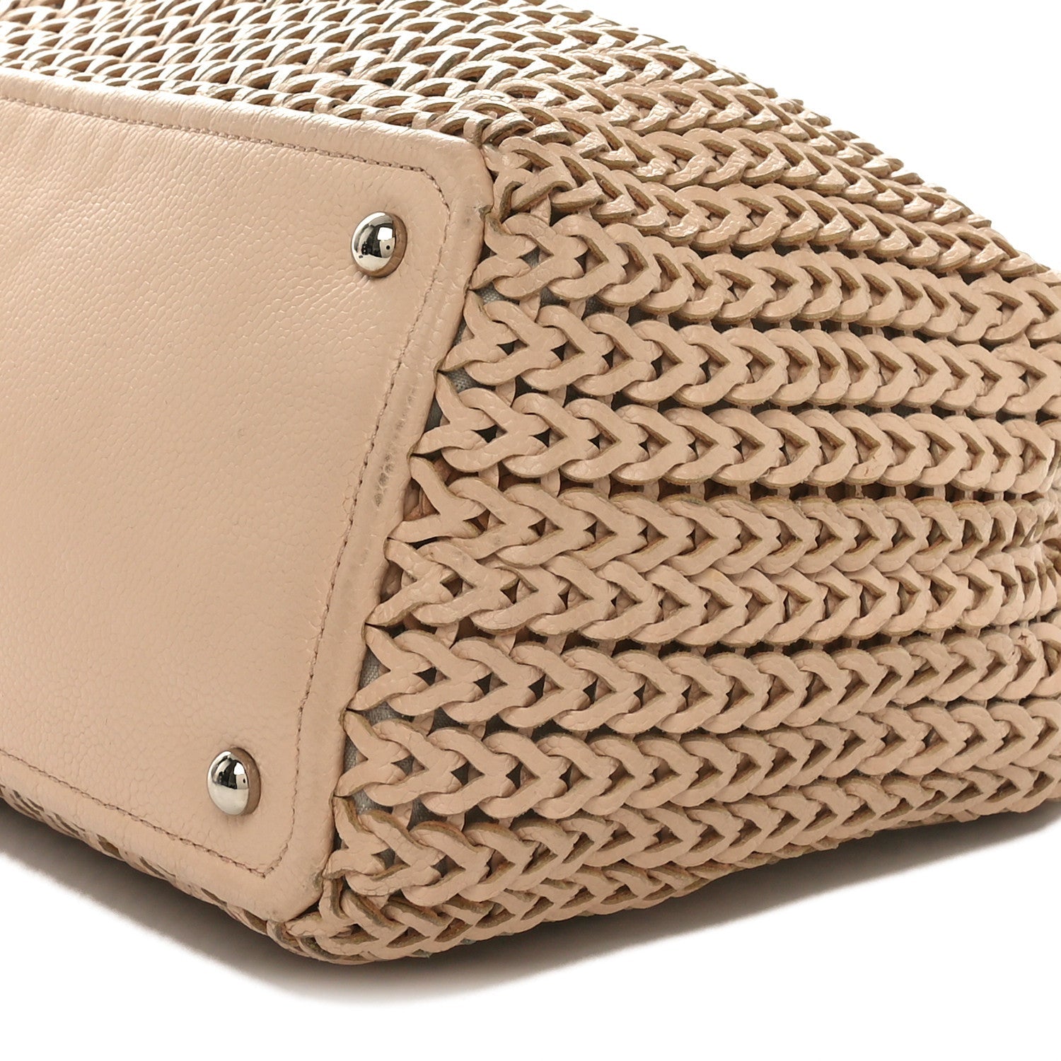 Caviar Braided Small CC Tote Beige