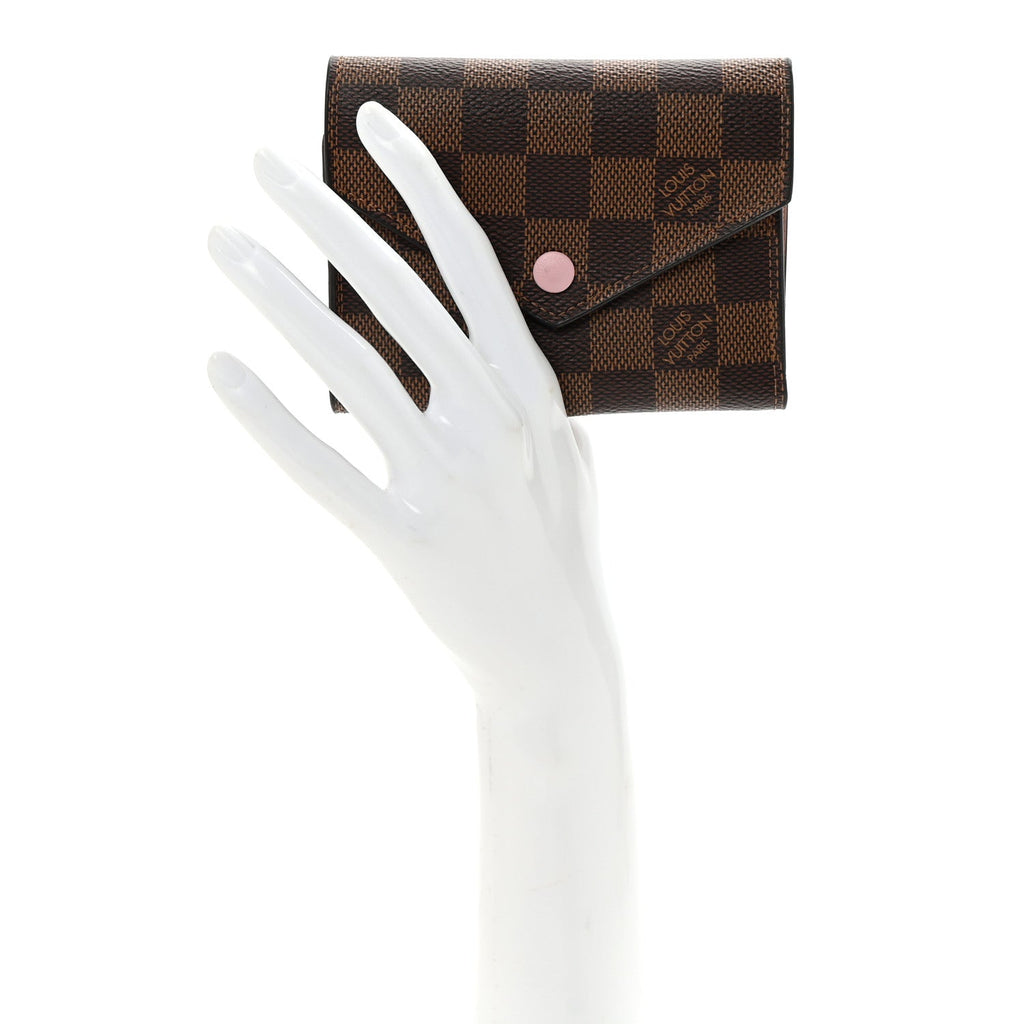 Damier Ebene Victorine Wallet Rose Ballerine