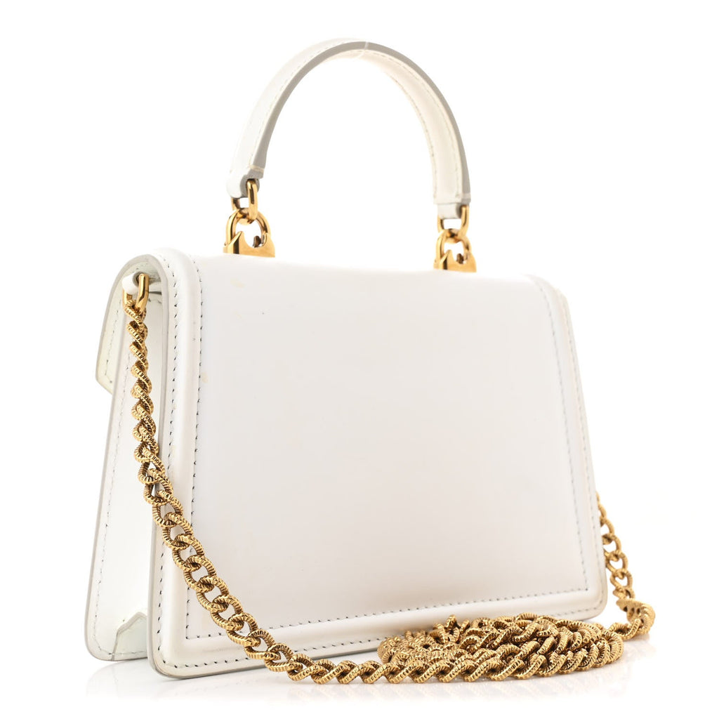 Smooth Calfskin Small Devotion Envelope Top Handle Bag White