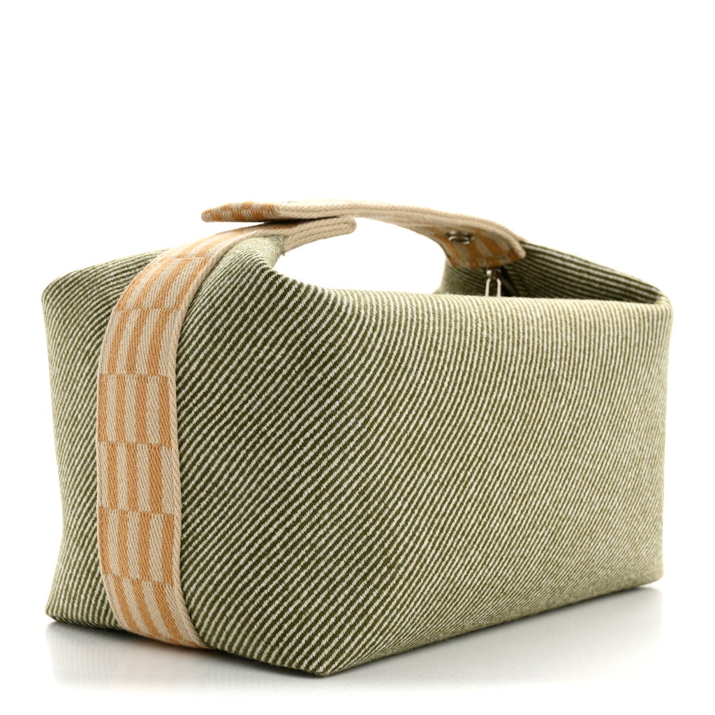 Wool Large Bride-A-Brac H Natte Pouch Vert Foret