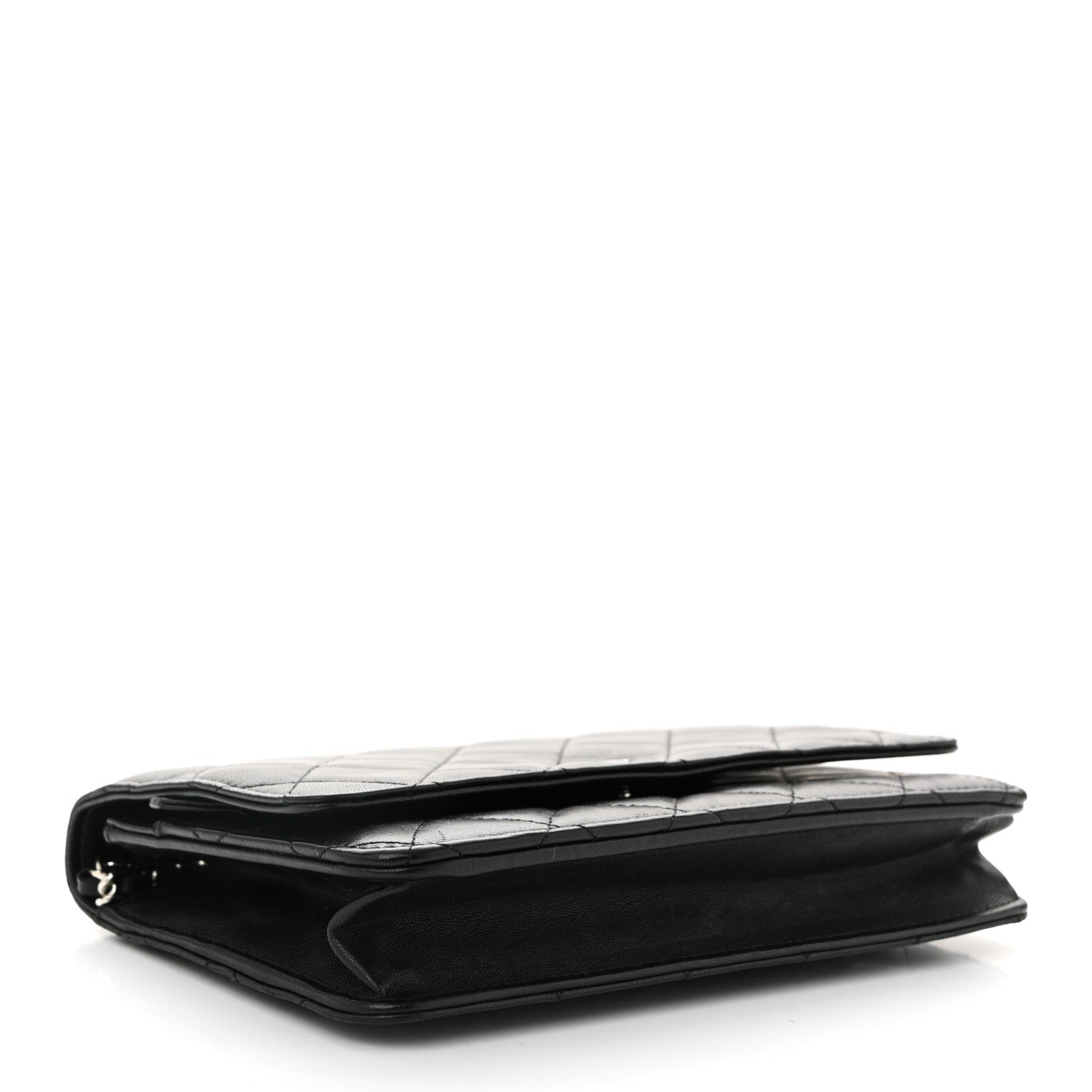 Lambskin Quilted Wallet On Chain WOC Black