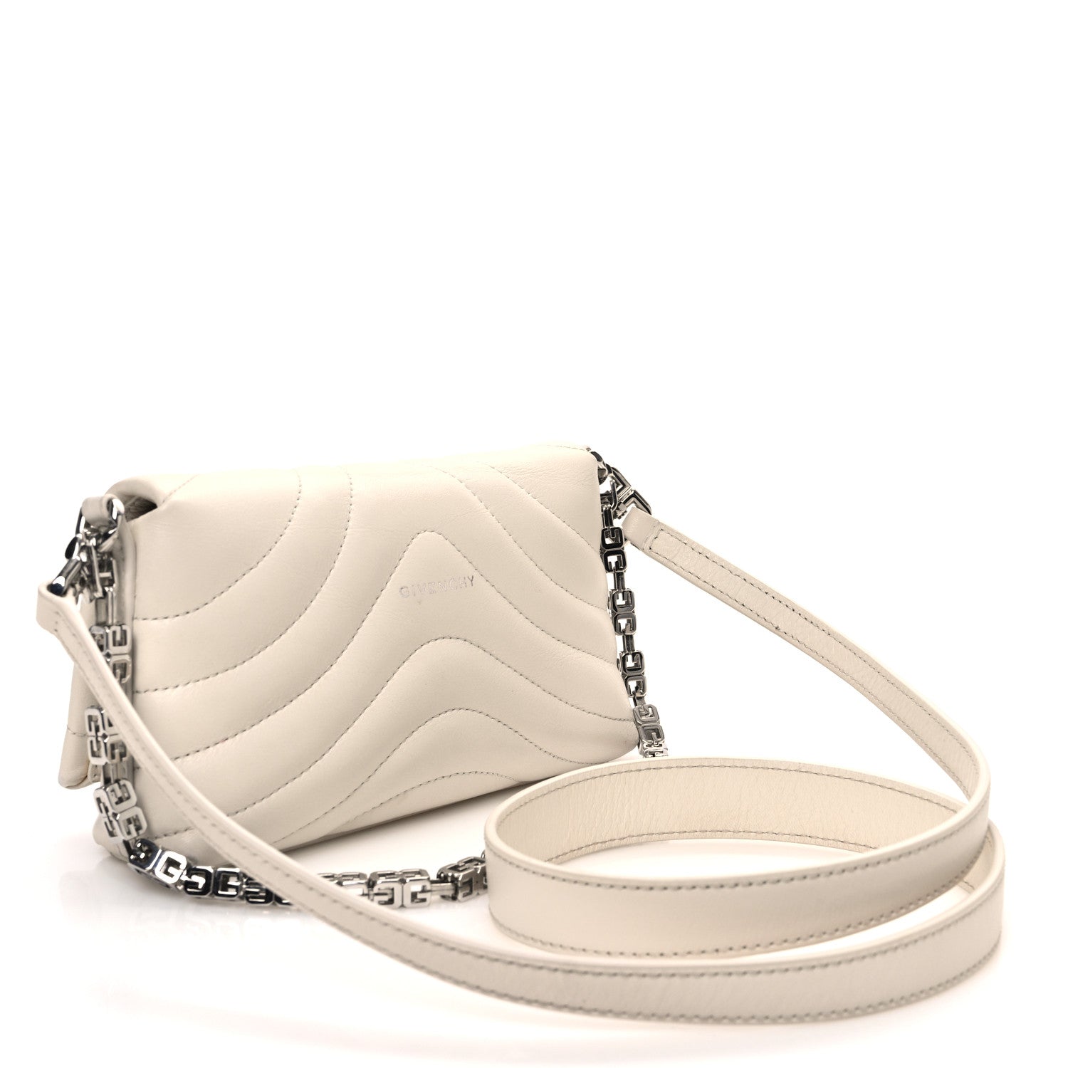 Calfskin Quilted Micro 4G Soft Bag White