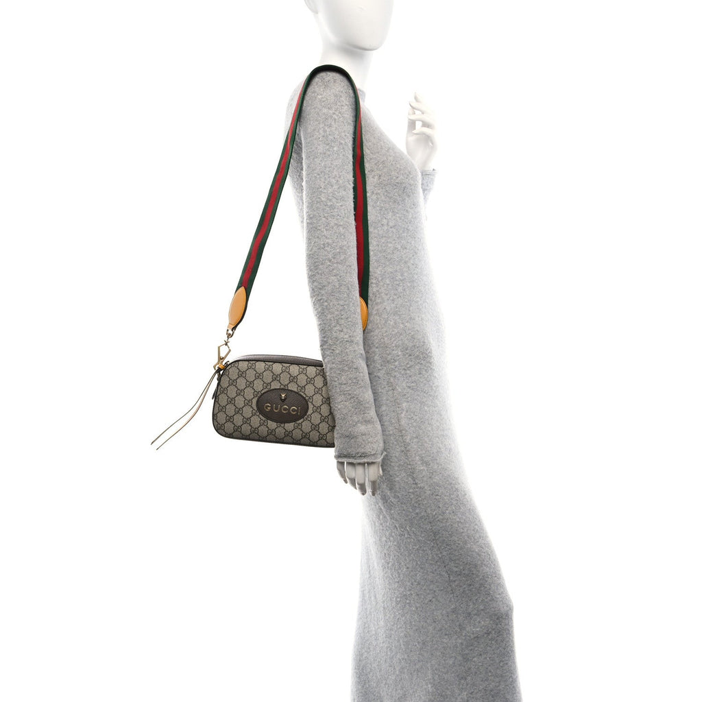 GG Supreme Monogram Web Neo Vintage Shoulder Bag Beige New Acero Crop