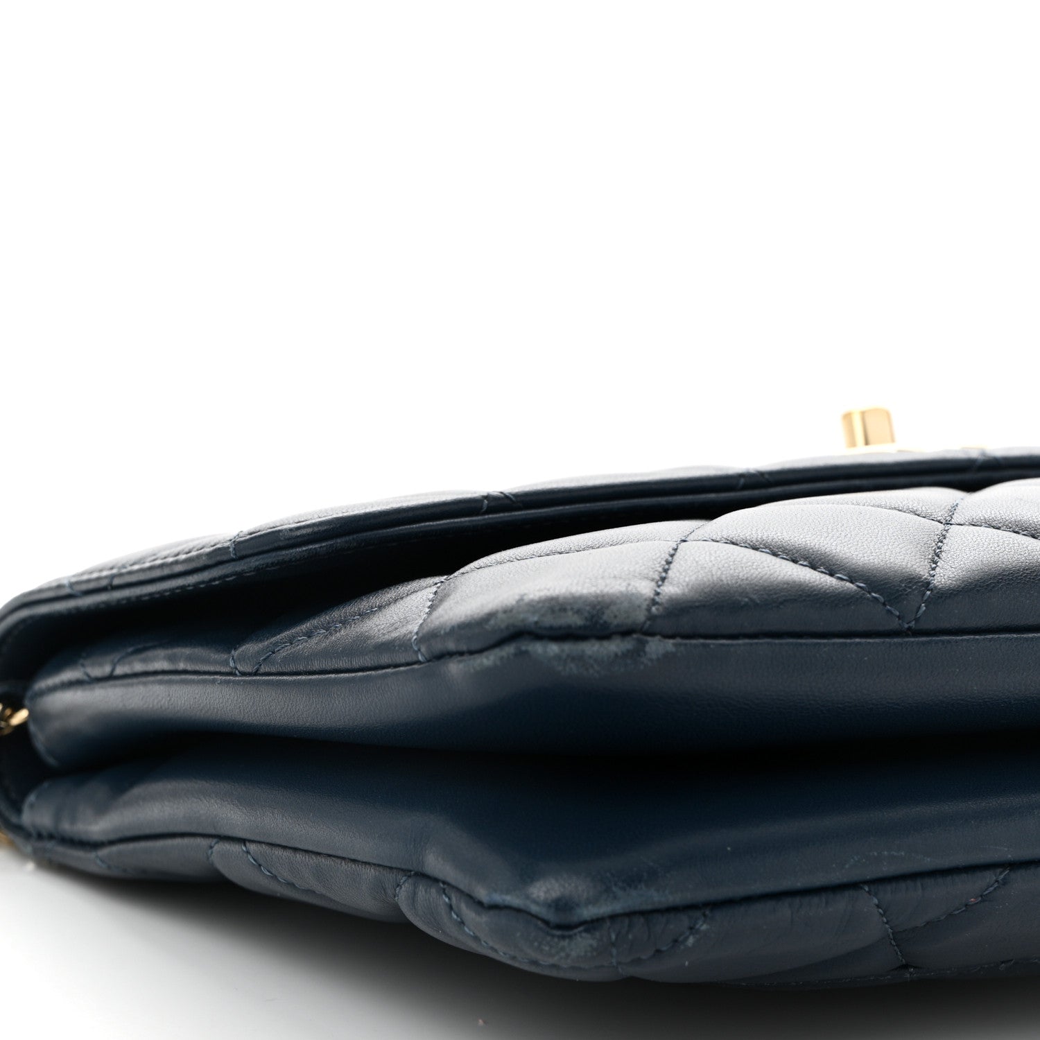Lambskin Quilted Medium Trendy CC Flap Navy Blue