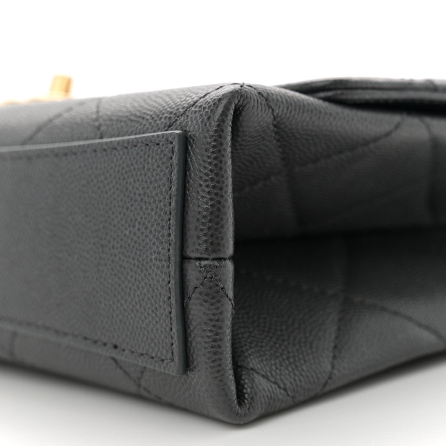 Caviar Quilted Bracelet On Chain Flap Dark Grey