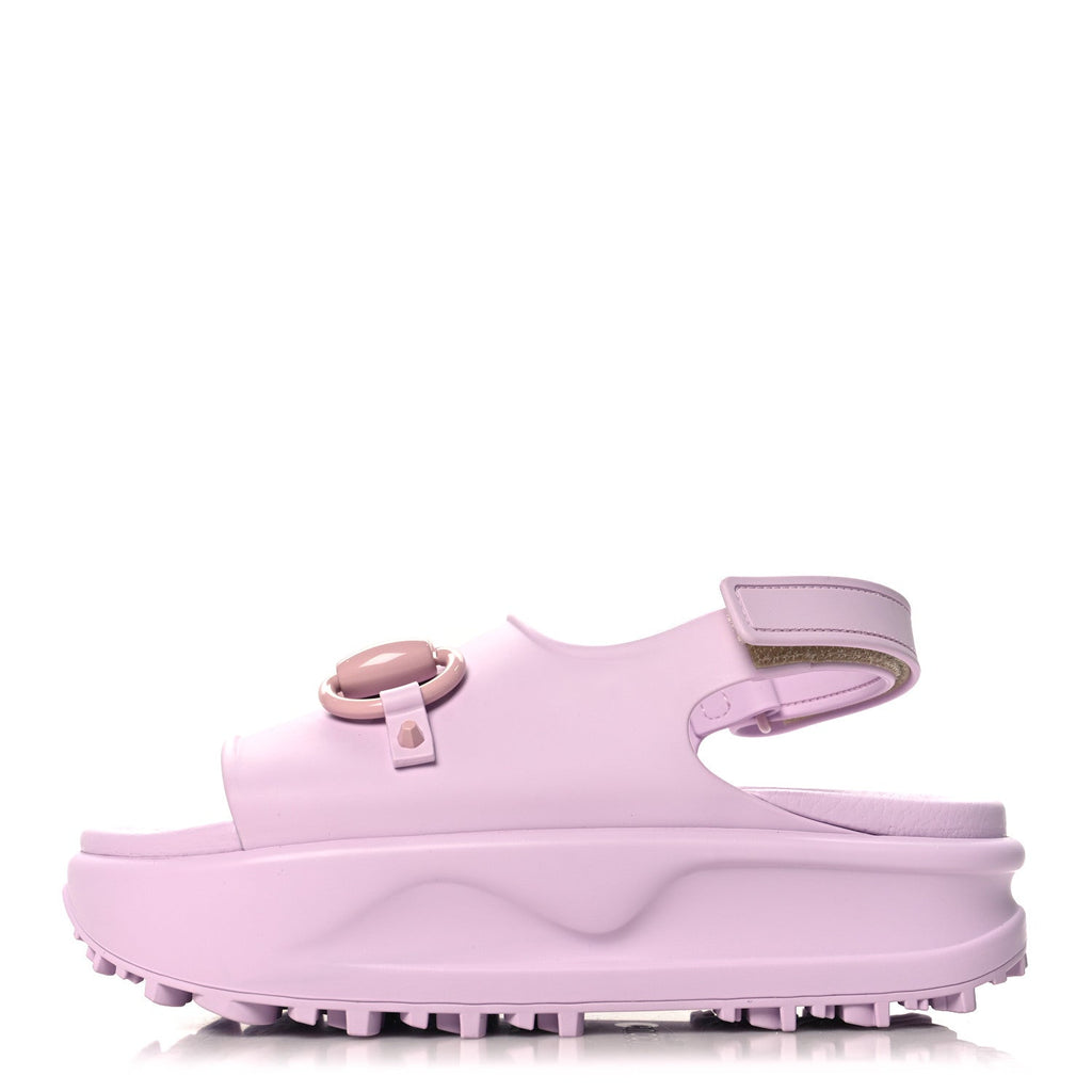 Soft Rubber Horsebit Touch Womens Strapped Sandals 36 Talc Pink