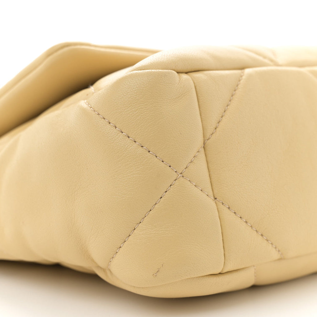 Lambskin Quilted Medium Chanel 19 Flap Yellow