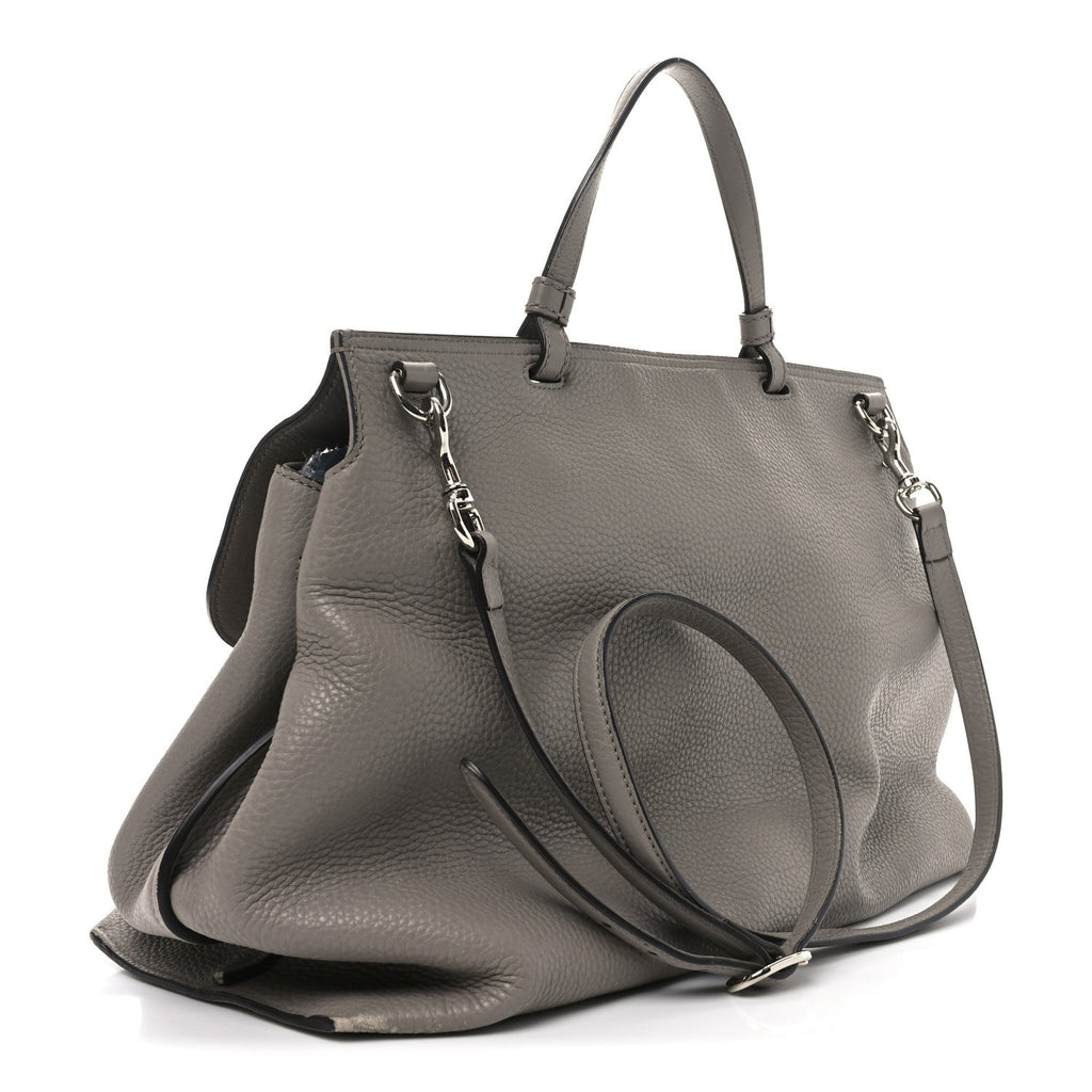 Cellarius Calfskin Large Bamboo Daily Top Handle Bag Storm Grey