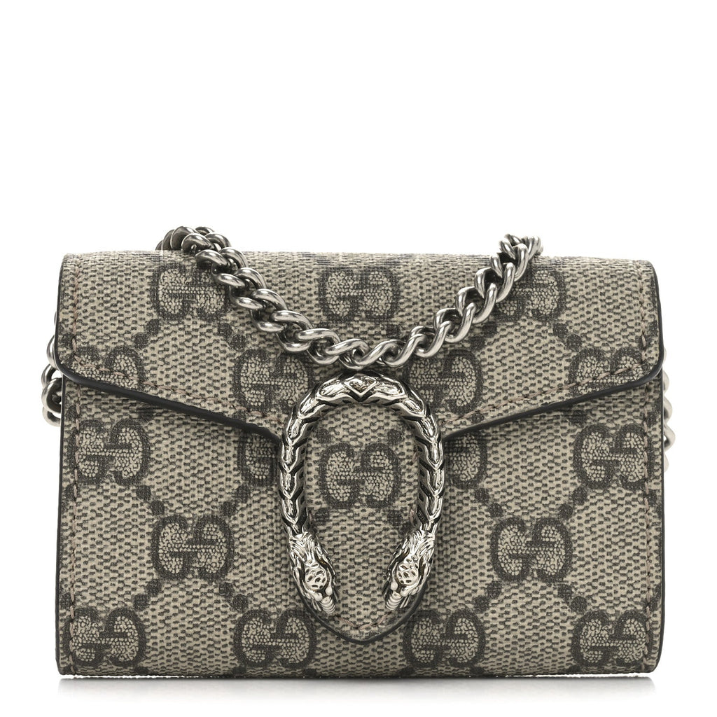 GG Supreme Monogram Dionysus Coin Purse Taupe