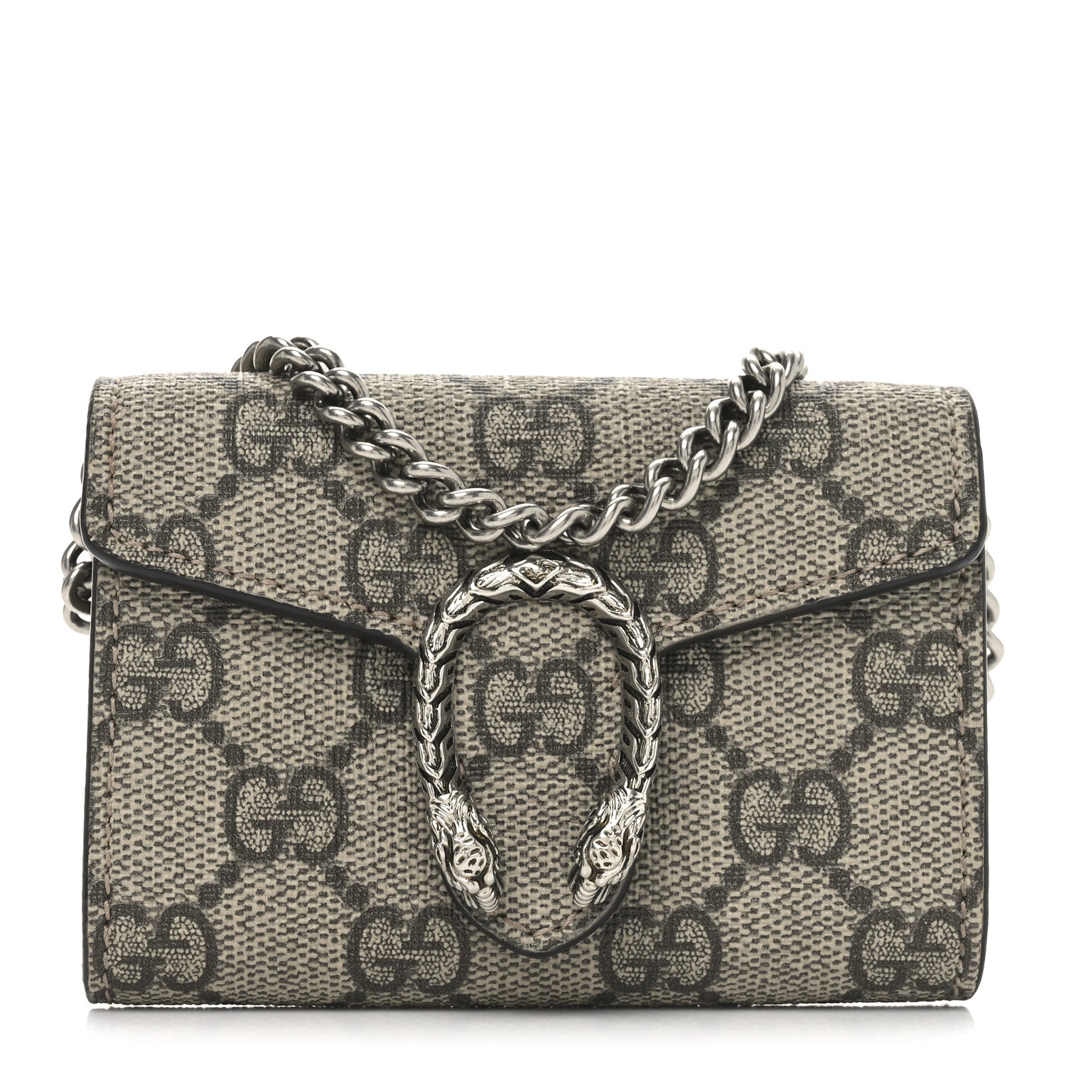 GG Supreme Monogram Dionysus Coin Purse Taupe