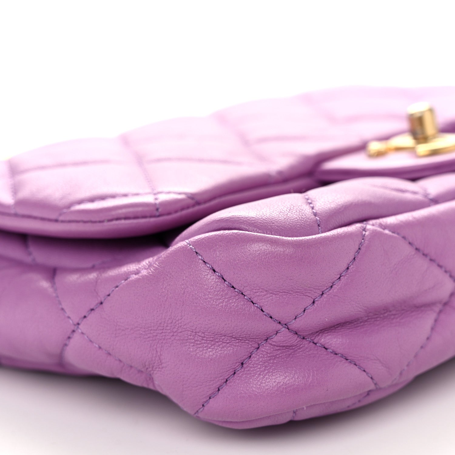 Lambskin Quilted Small CC Funky Town Flap Purple
