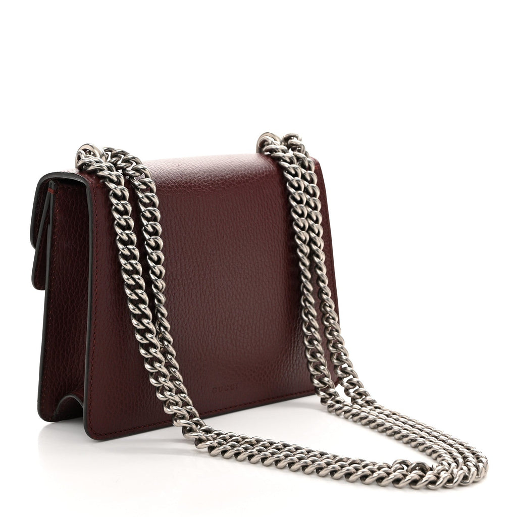 Dollar Calfskin Crystal Mini Dionysus Shoulder Bag Vintage Bordeaux