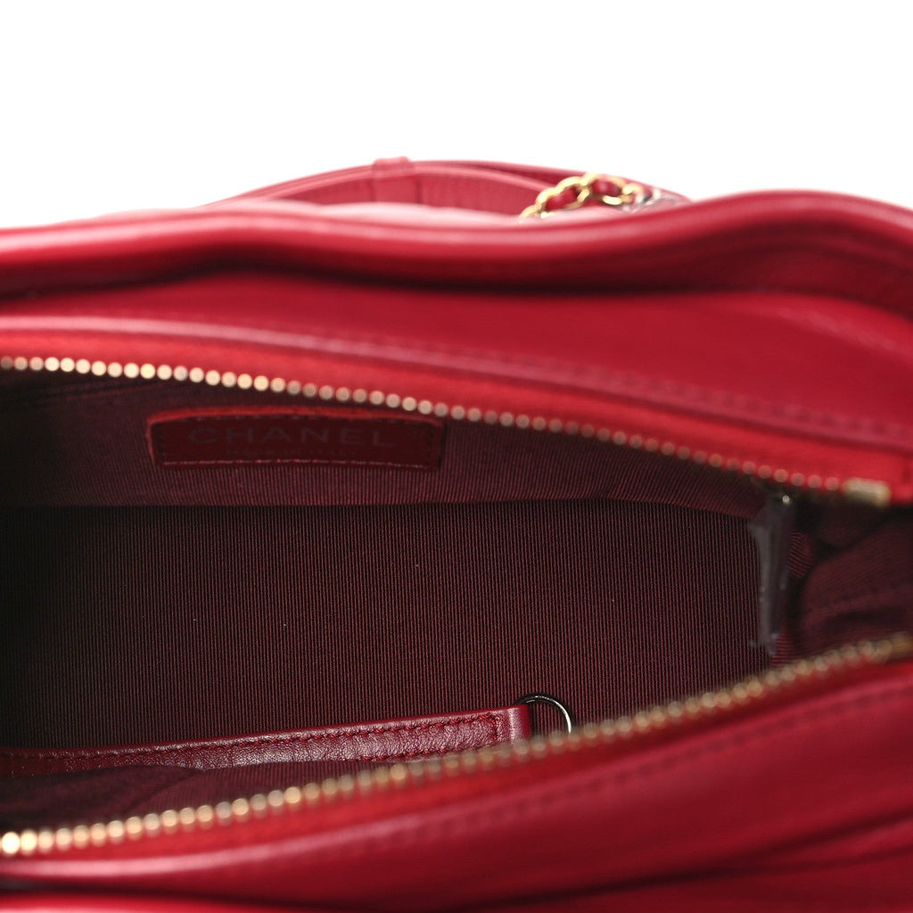 Aged Calfskin Chevron Quilted Small Gabrielle Hobo Dark Pink