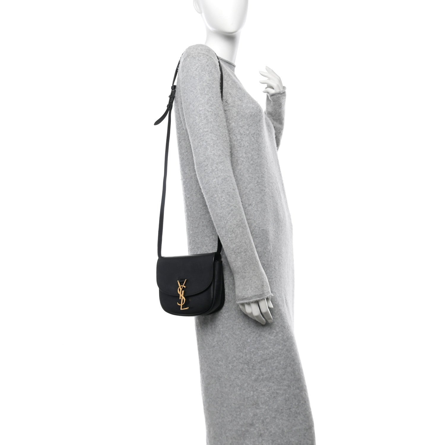 Smooth Calfskin Classic Monogram Small Kaia Satchel Black
