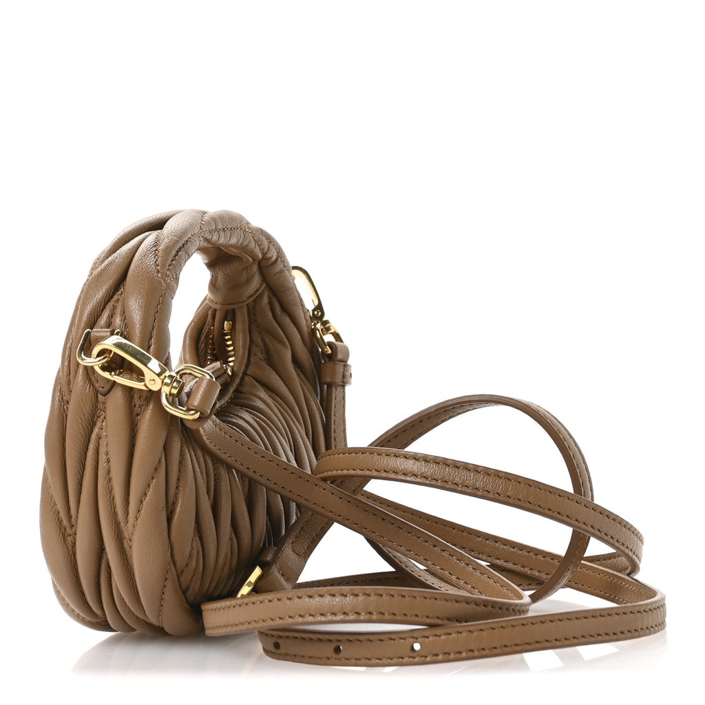 Nappa Matelasse Micro Wander Hobo Caramel