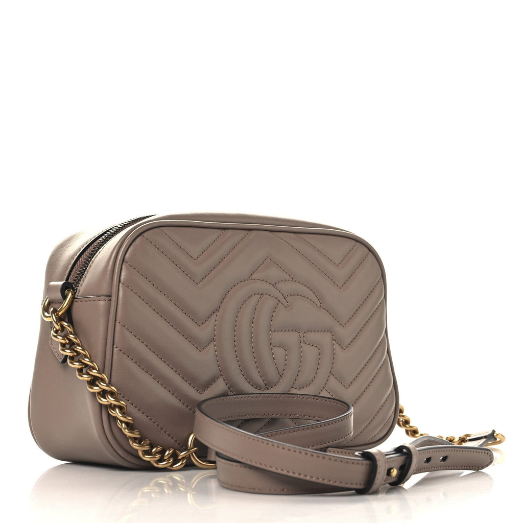 Calfskin Matelasse Small GG Marmont Chain Shoulder Bag Porcelain Rose