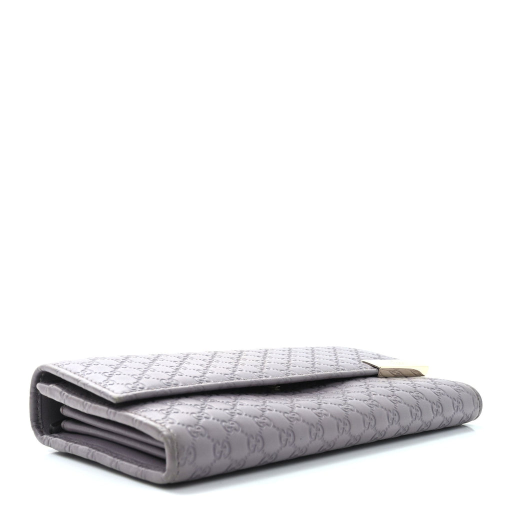 Soft Microguccissma Dice Continental Flap Wallet Purple