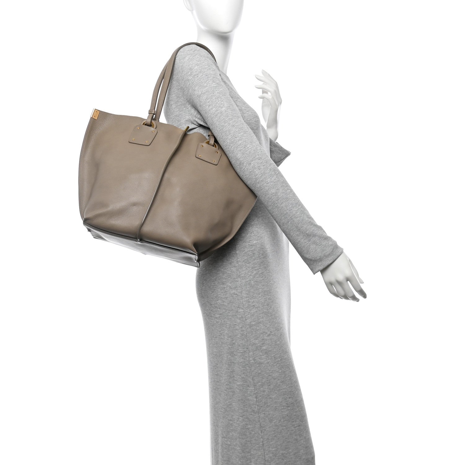 Smooth Calfskin Medium Vick Tote Motty Grey