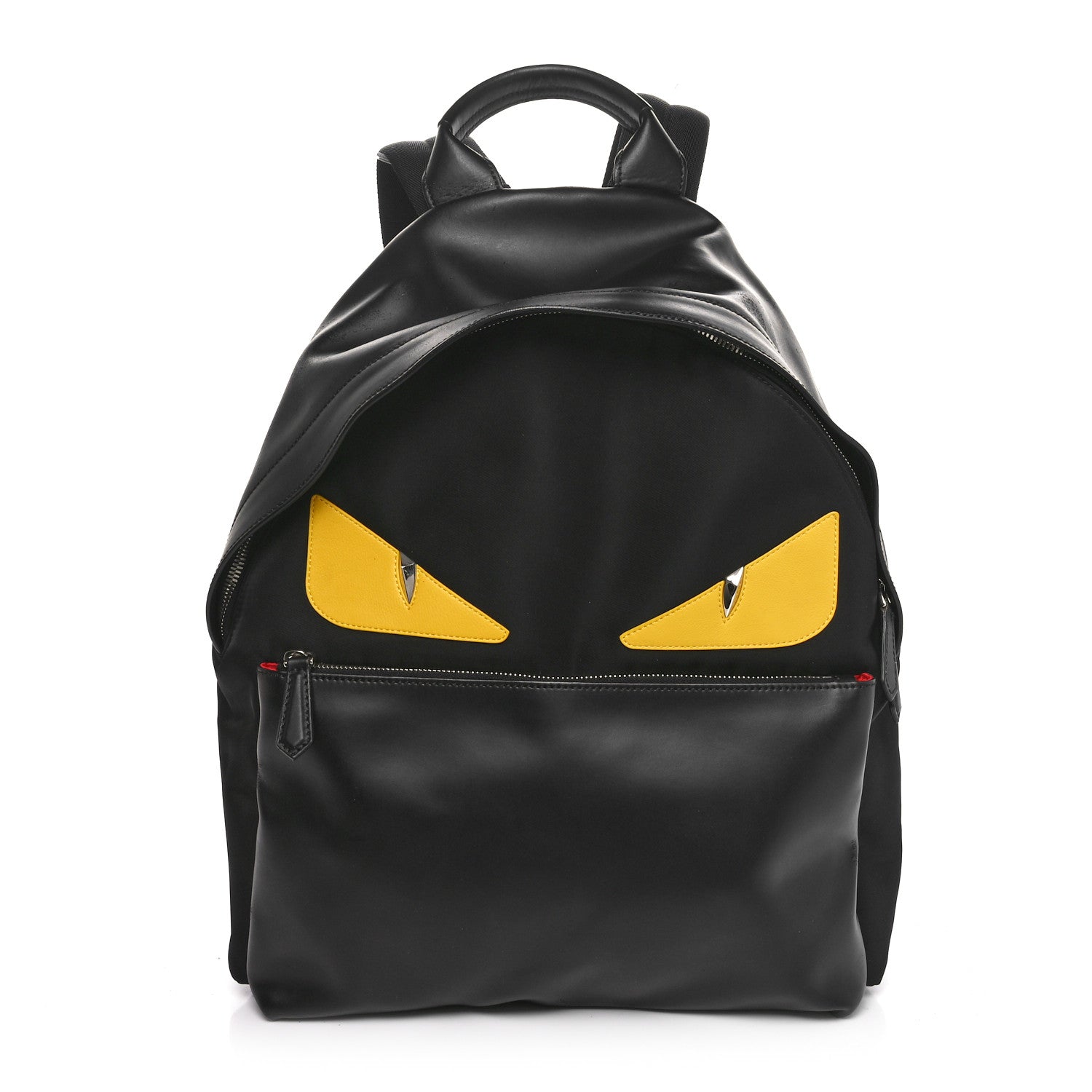 Nylon Vitello Liberty Vitello Dolce Monster Eyes Rounded Backpack Black Sunflower