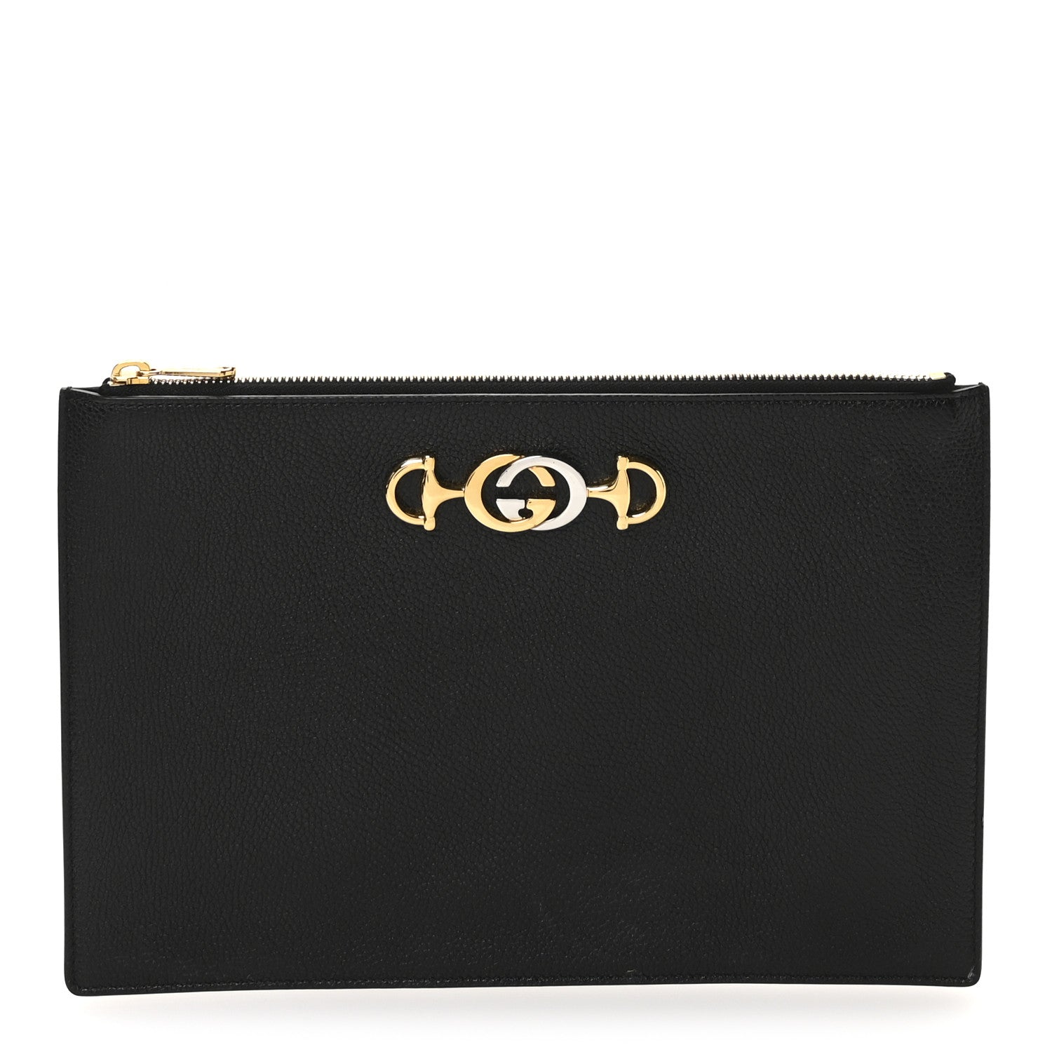 Grainy Calfskin Zumi Pouch Black