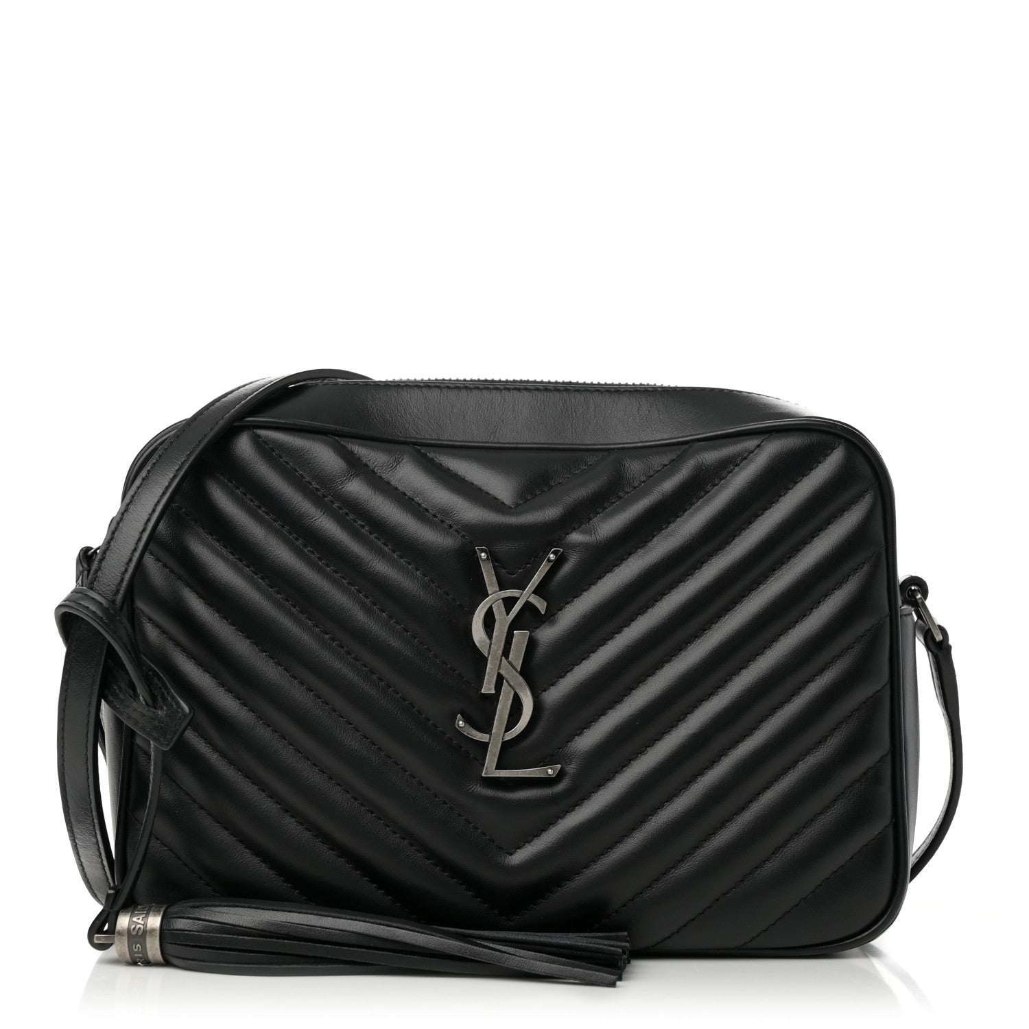 Calfskin Matelasse Monogram Lou Camera Bag Black