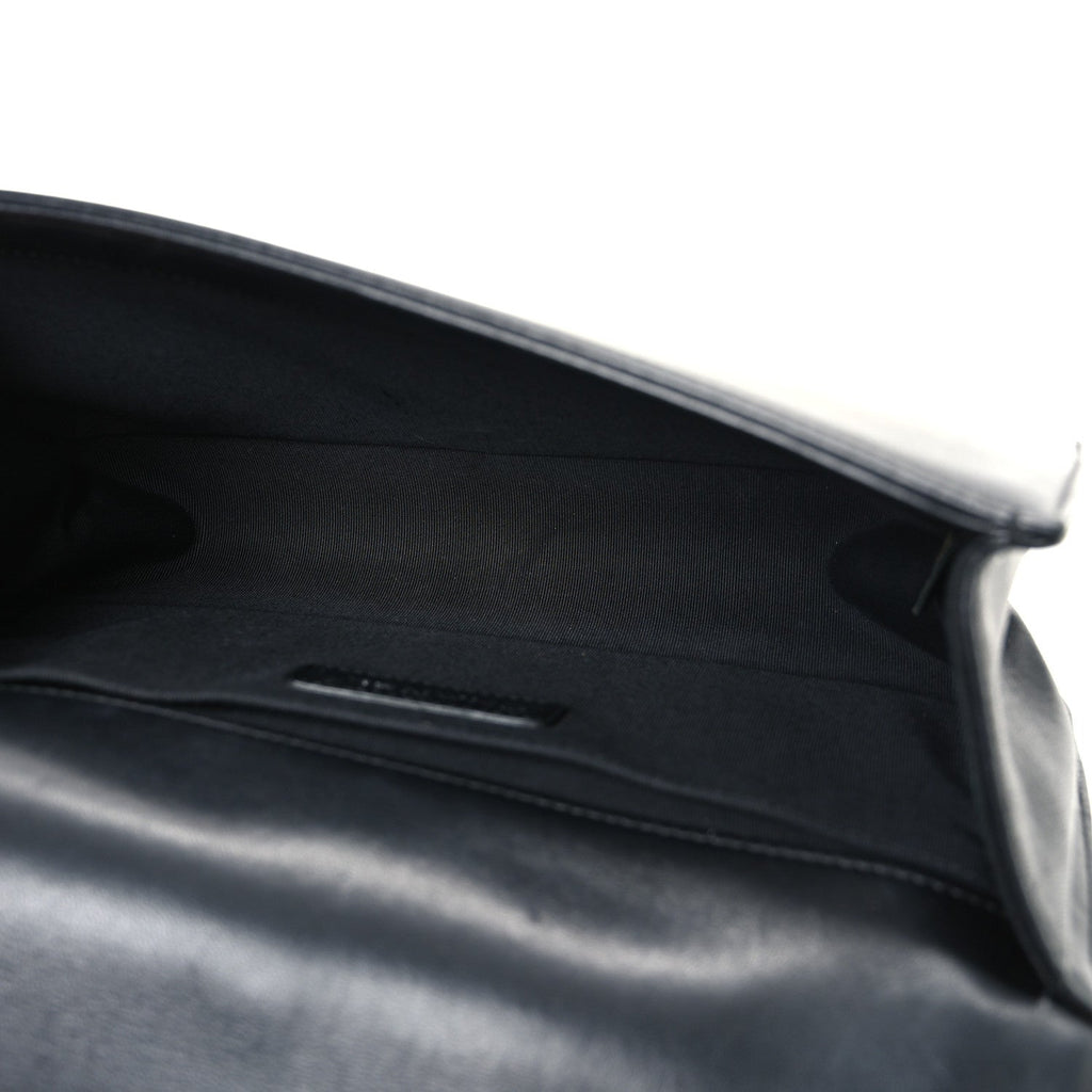 Lambskin Quilted Medium Boy Flap Black