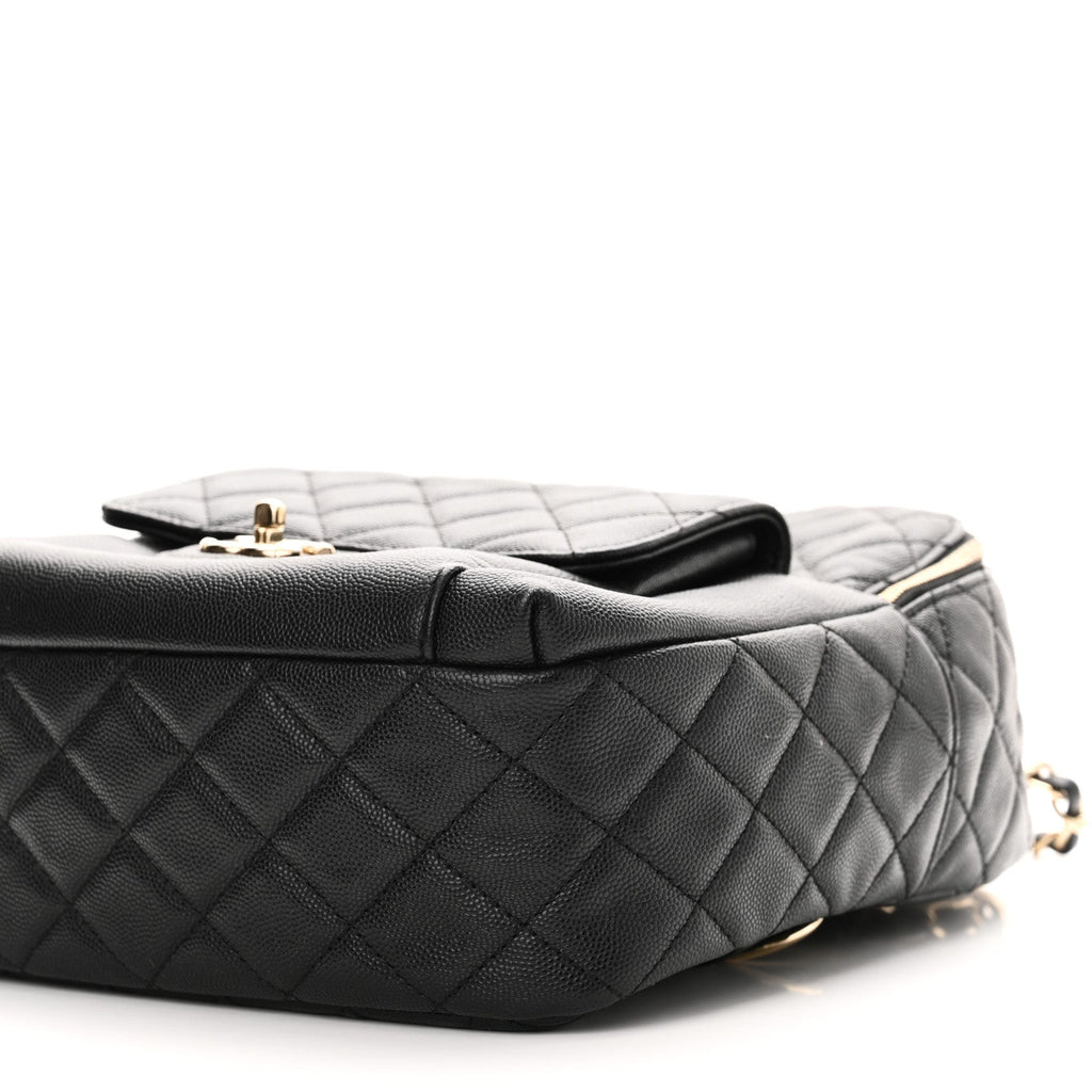Caviar Quilted Medium Zip Around Backpack Black