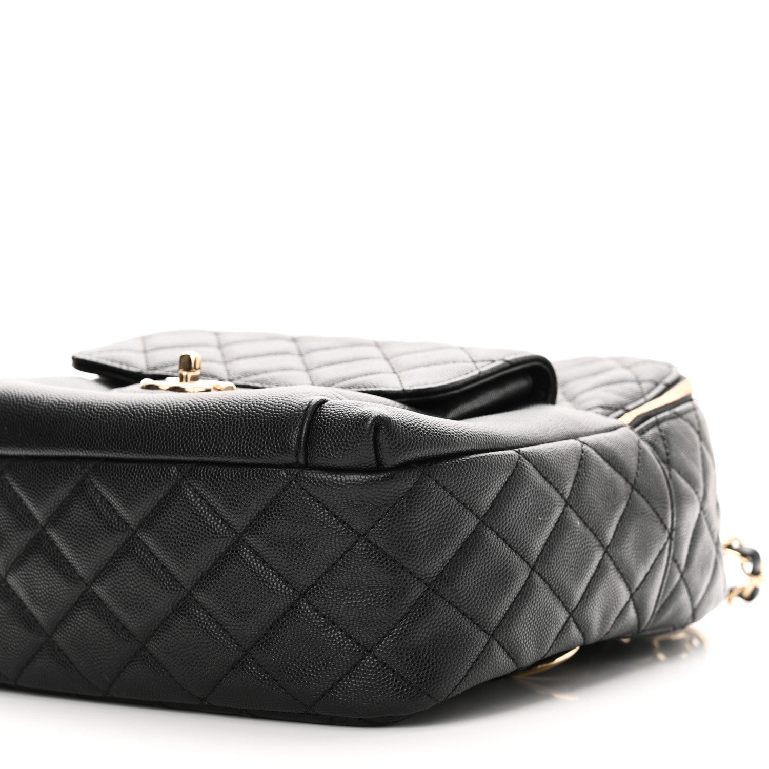 Caviar Quilted Medium Zip Around Backpack Black
