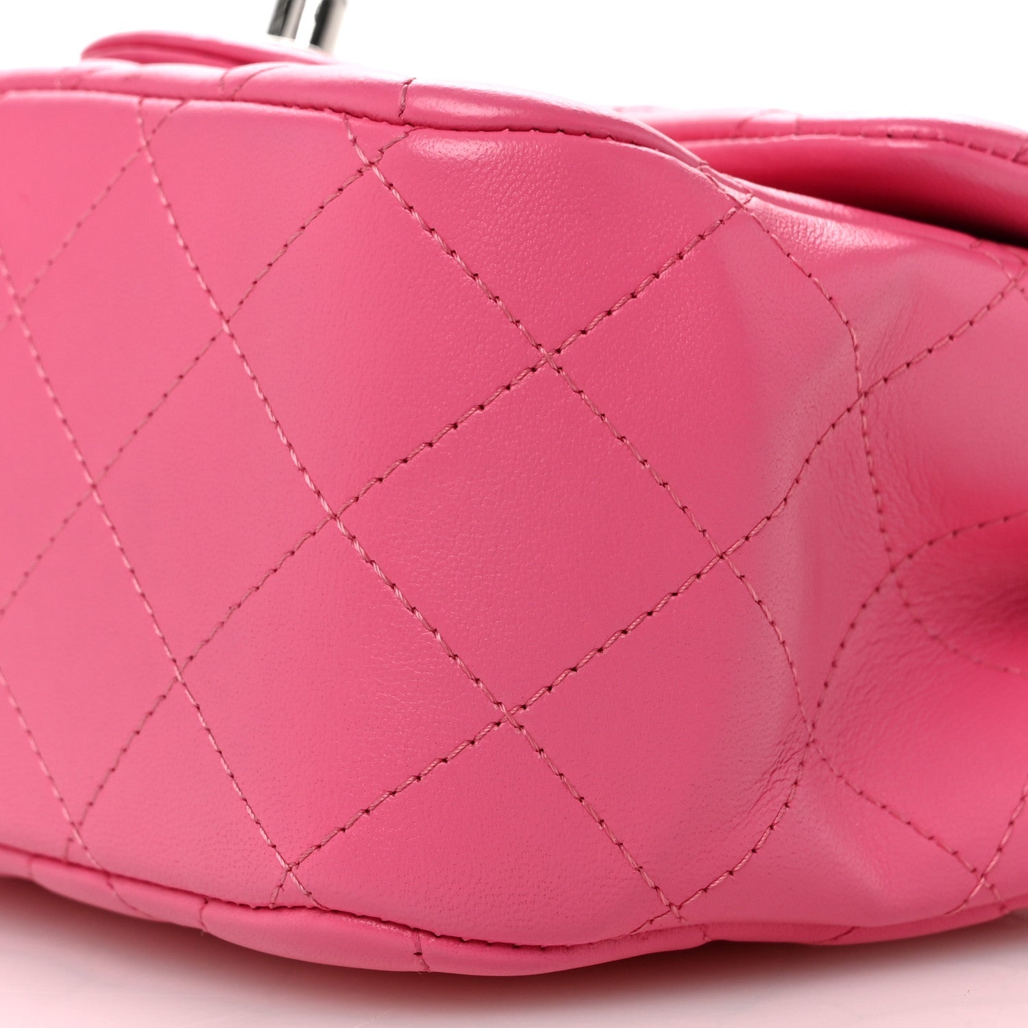 Lambskin Quilted Mini Square Flap Pink