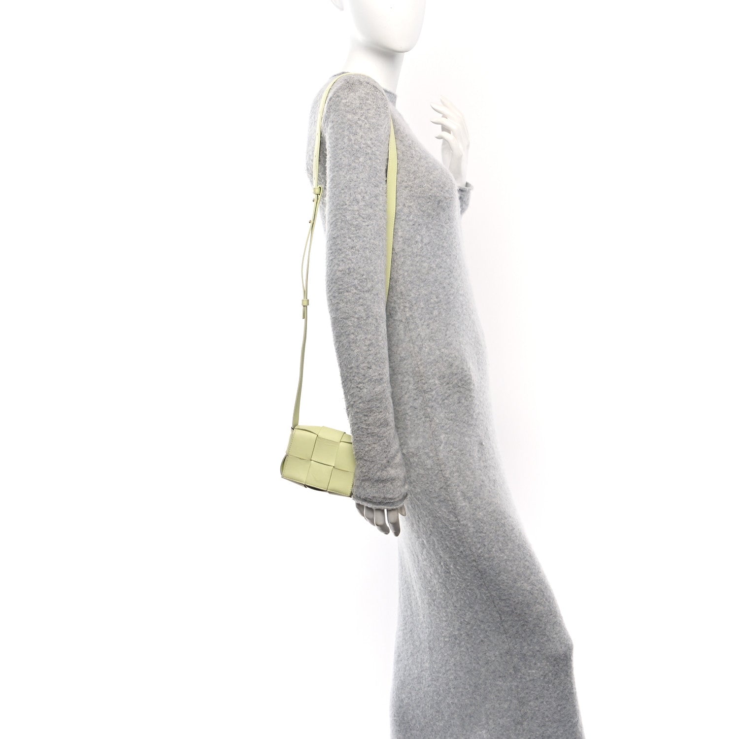 Lambskin Maxi Intrecciato Extra Mini Cassette Crossbody Bag Lemon Washed