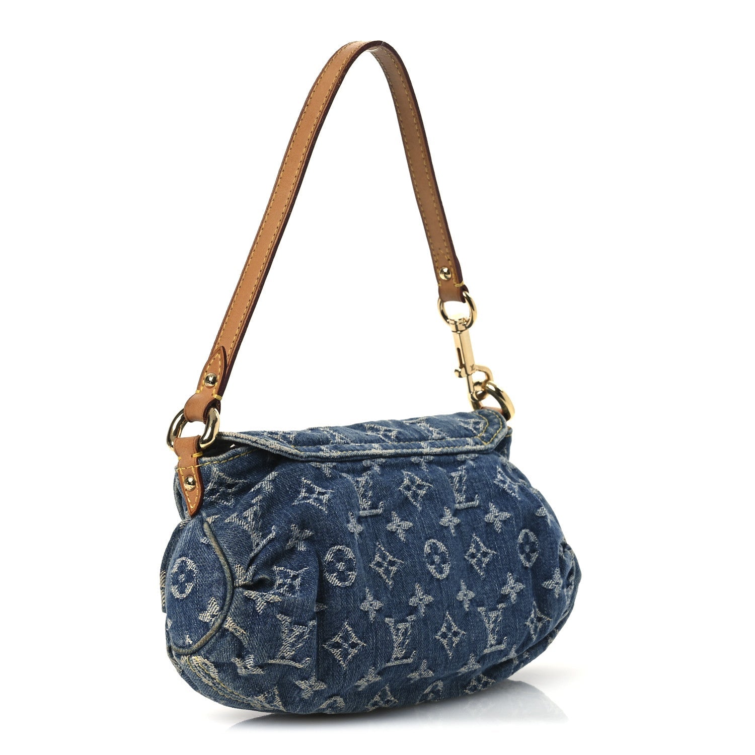 Monogram Denim Mini Pleaty Blue