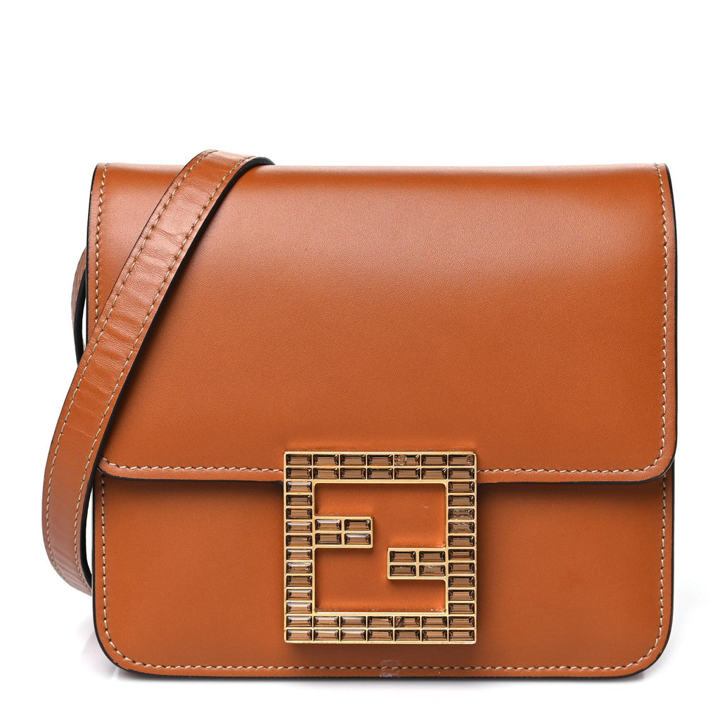 Vitello King Crystal Fab Crossbody Bag Cuoio