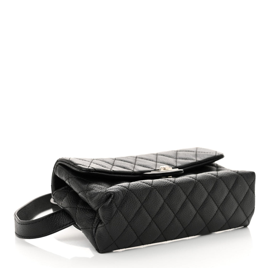 Grained Calfskin Quilted 2.55 Reissue Flap Belt Bag Clutch  Black