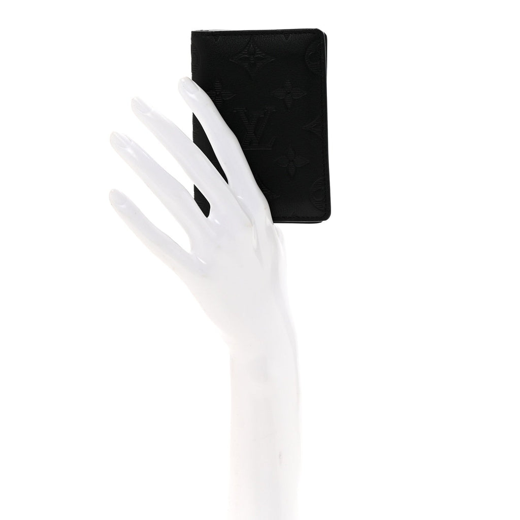 Calfskin Monogram Shadow Pocket Organizer Black
