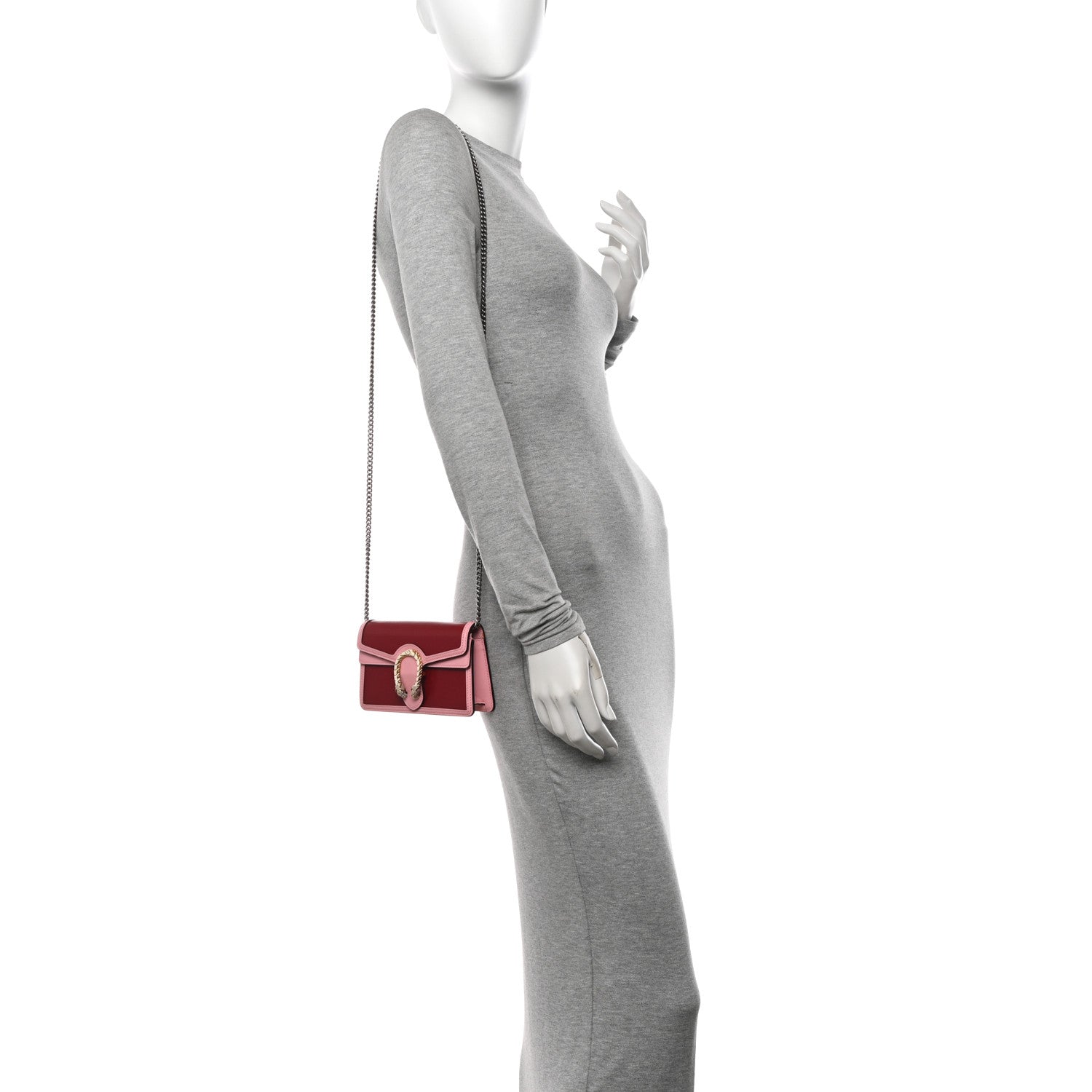 Azalea Calfskin Enamel Super Mini Dionysus Shoulder Bag New Cherry Red Wild Rose Off White