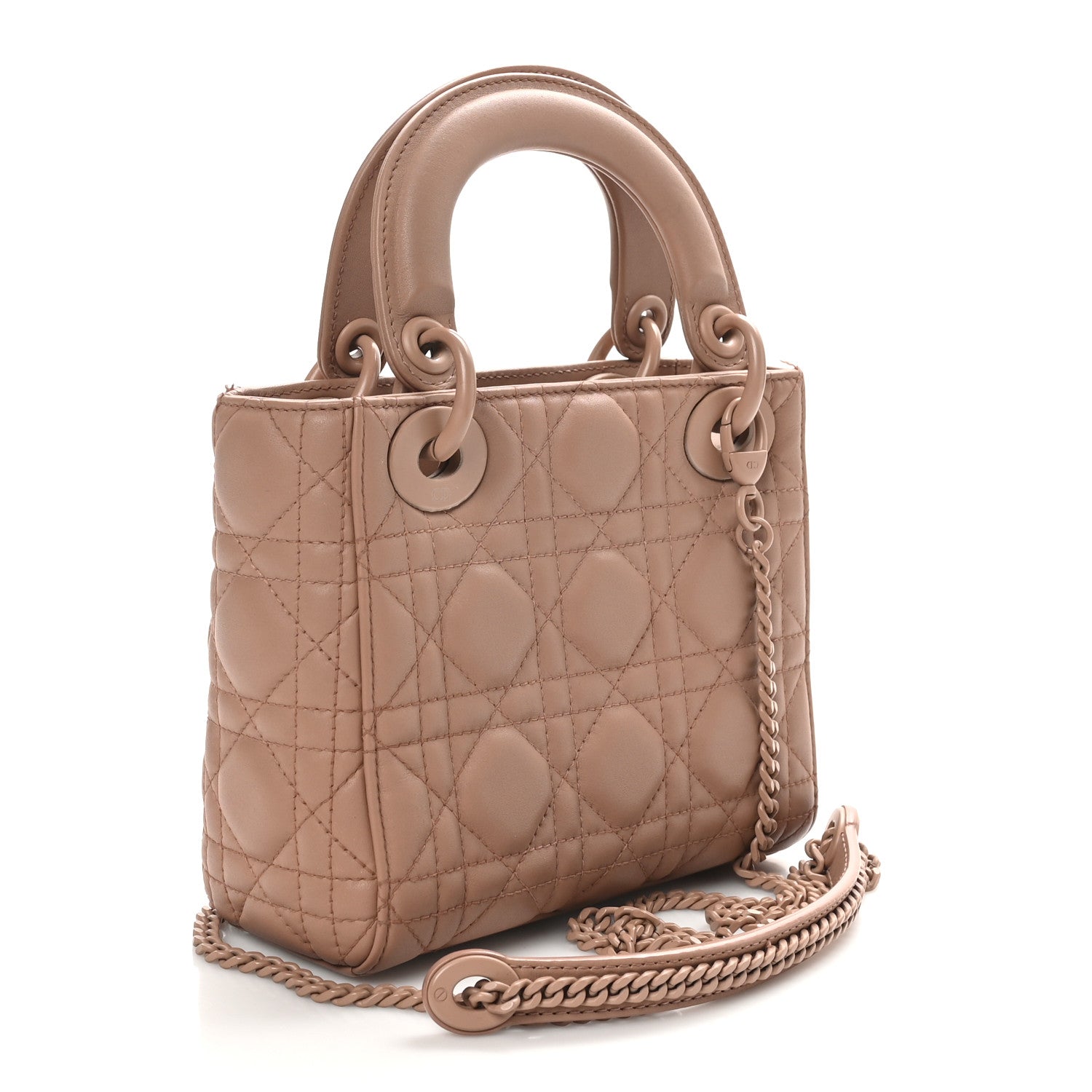 Ultra Matte Calfskin Cannage Mini Lady Dior Light Beige