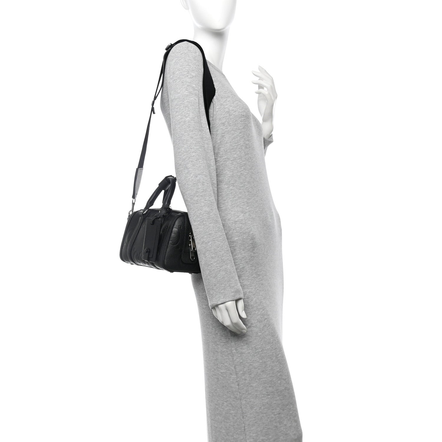 Piuma Calfskin Jumbo GG Embossed Mini Duffle Bag Black
