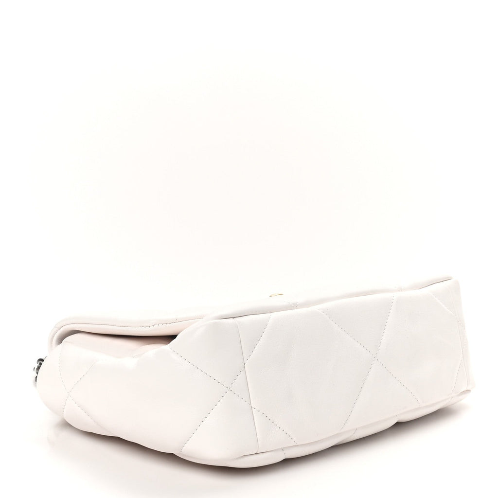 Lambskin Quilted Medium Chanel 19 Flap White