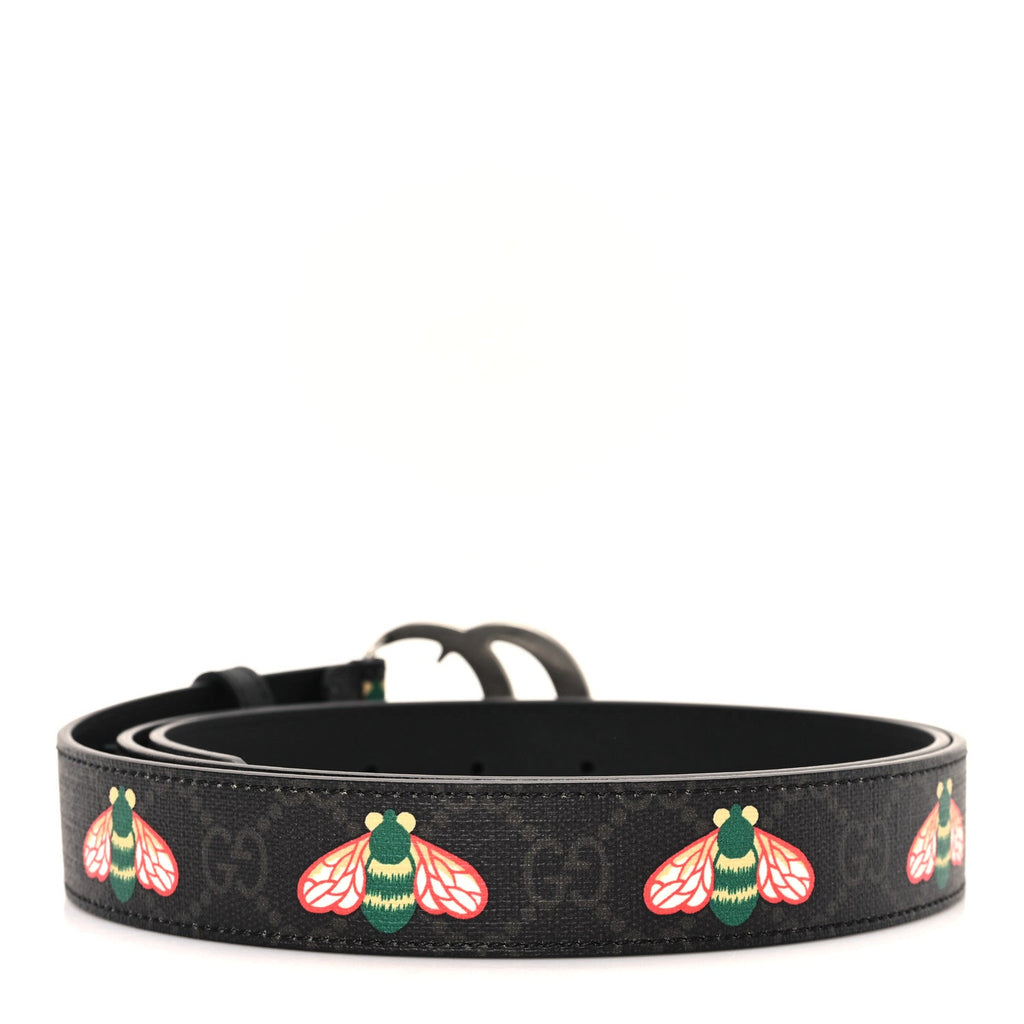 GG Supreme Monogram Bee Multicolor Appia Calfskin 30mm Belt 110 44 Black