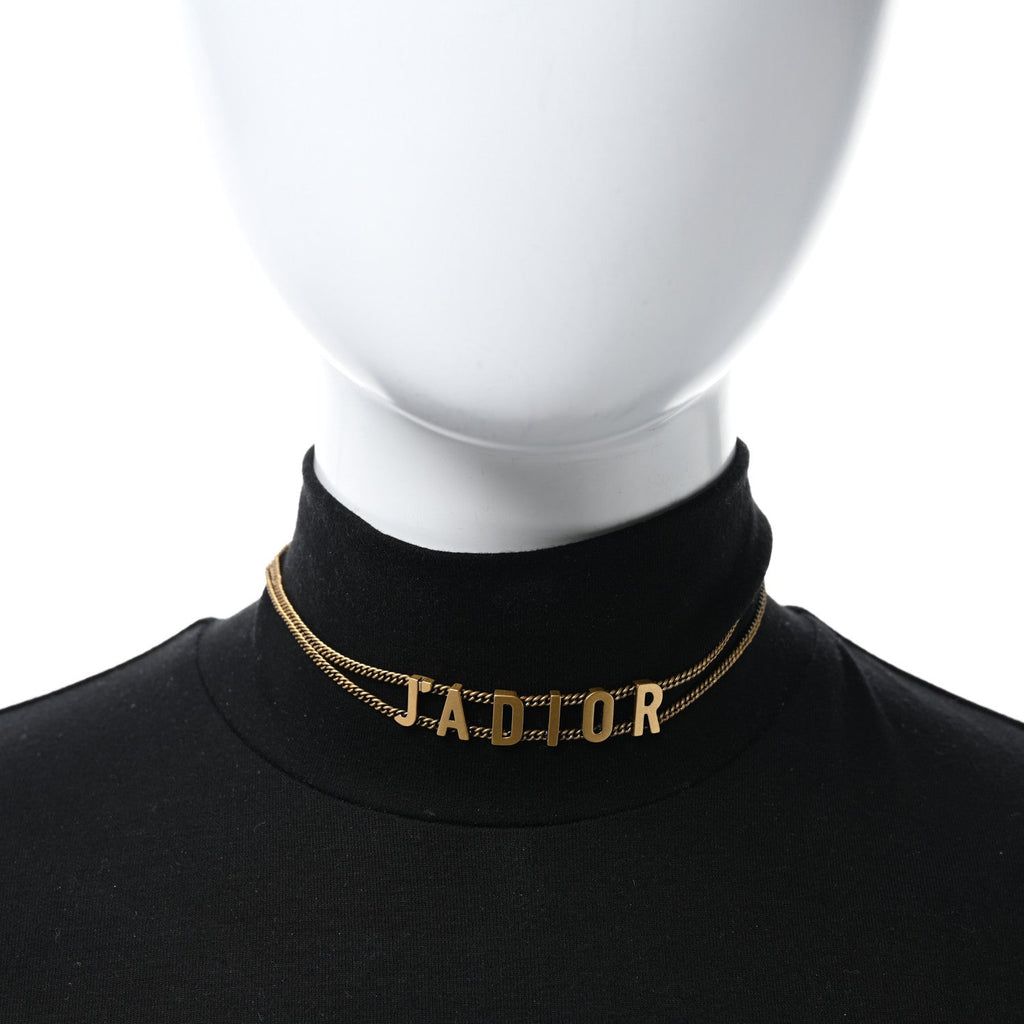Metal J'Adior Choker Necklace Aged Gold