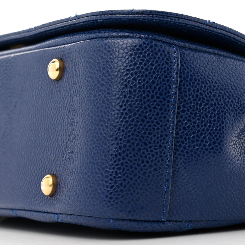 Caviar Large Carry Around Flap Bag Blue