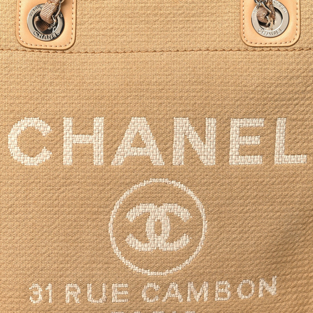 Mixed Fibers Small Deauville Tote Beige