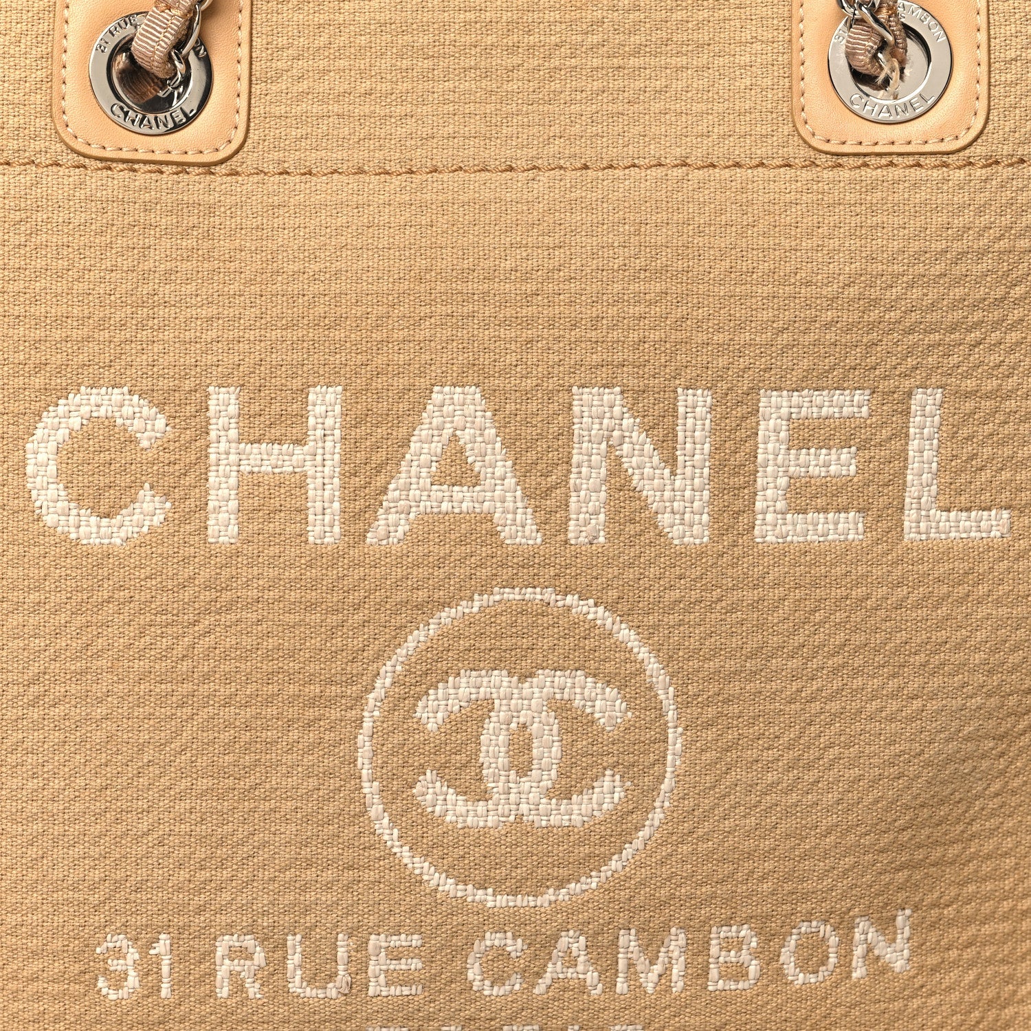 Mixed Fibers Small Deauville Tote Beige